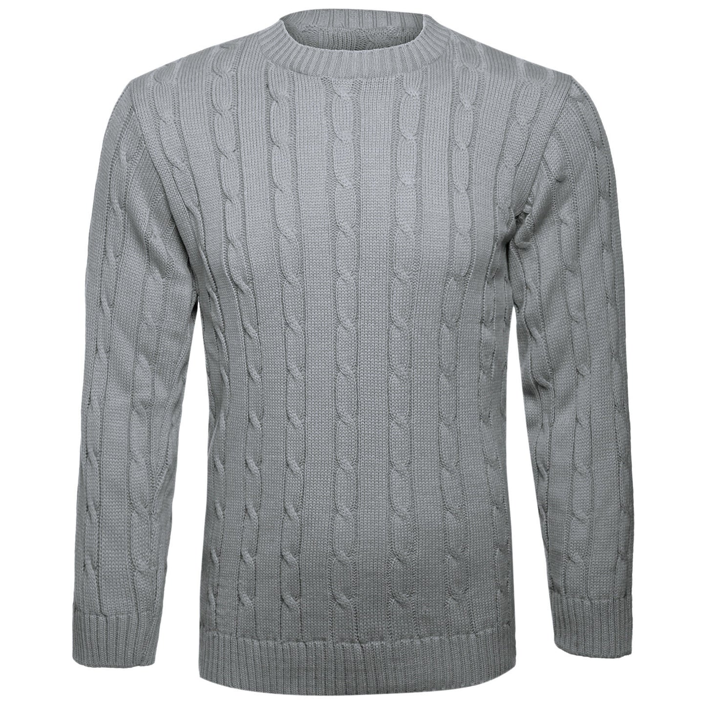 MENS CHUNKY CABLE KNIT JUMPER PLAIN PULLOVER THICK WARM WINTER KNITTED SWEATER Stylish & Warm Pullover Knit