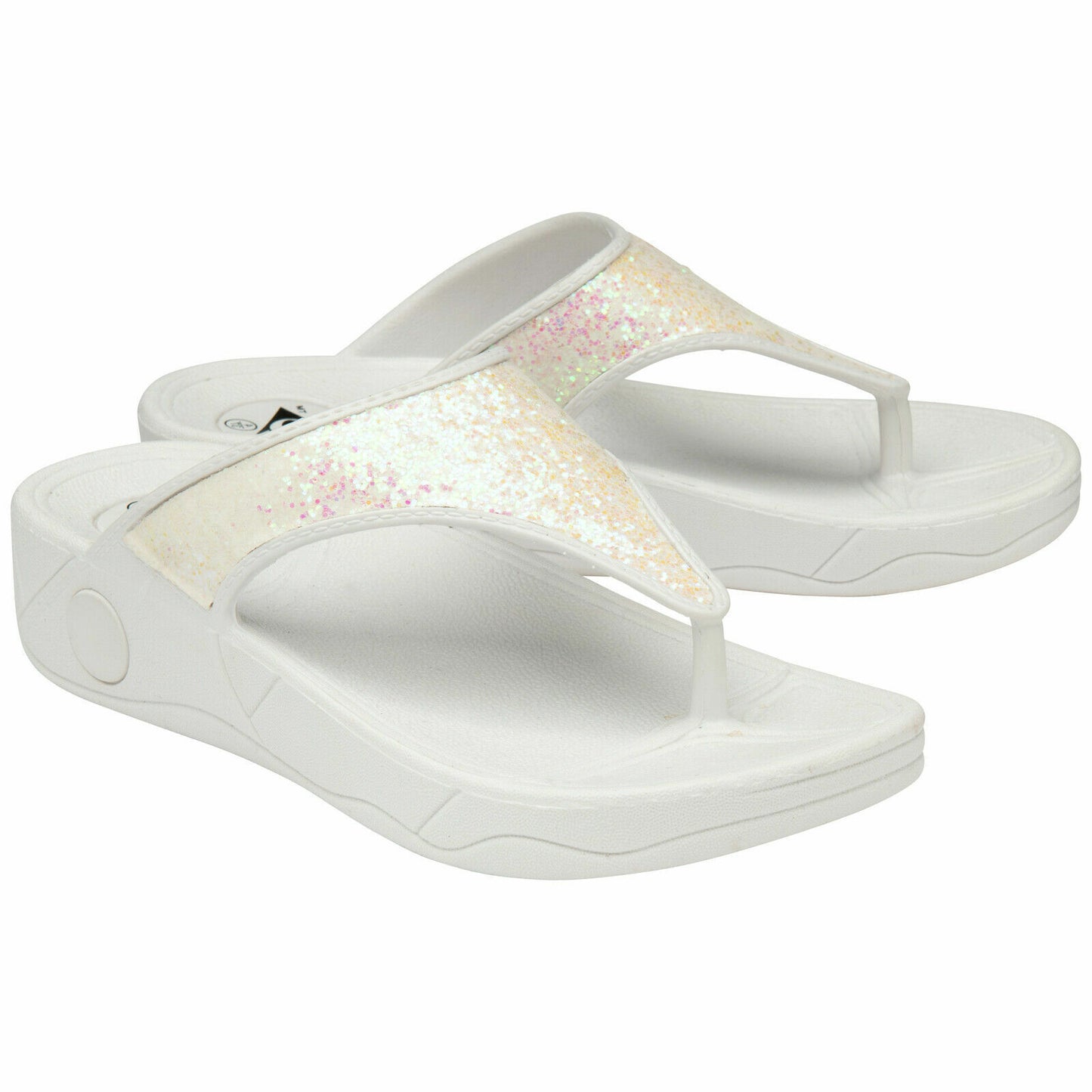 WOMENS FLIP FLOPS LOW WEDGE SLIPPERS DUNLOP LADIES SANDAL SUMMER COMFORT SHOES  (Dunlop & More!)