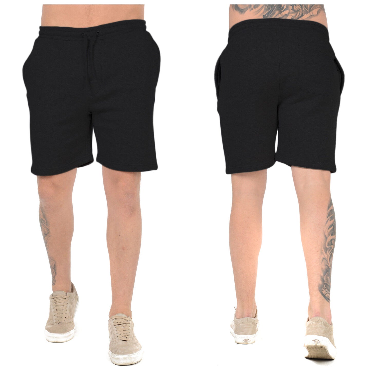 2 PACK MENS JOGGING SHORTS JERSEY FLEECE SWEAT BOTTOMS GYM RUNNING COMFY WORKOUT CASUAL SUMMER ACTIVEWEAR SHORTS