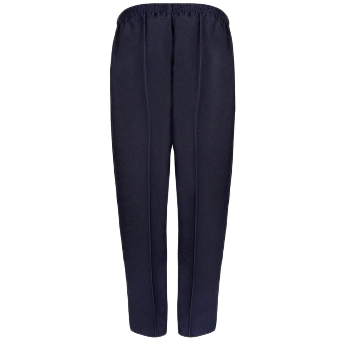 PACK OF 2 LADIES WOMENS HALF ELASTICATED WAIST TROUSERS WITH POCKETS PLUS SIZE 10 to 14