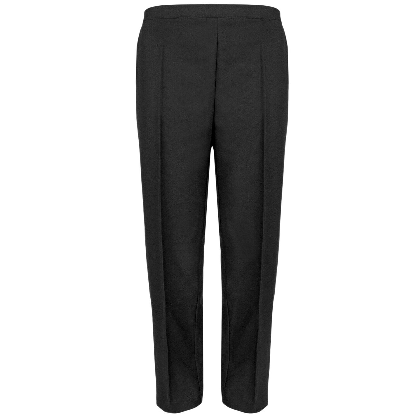 PACK OF 2 LADIES WOMENS HALF ELASTICATED WAIST TROUSERS WITH POCKETS PLUS SIZE 10 to 14