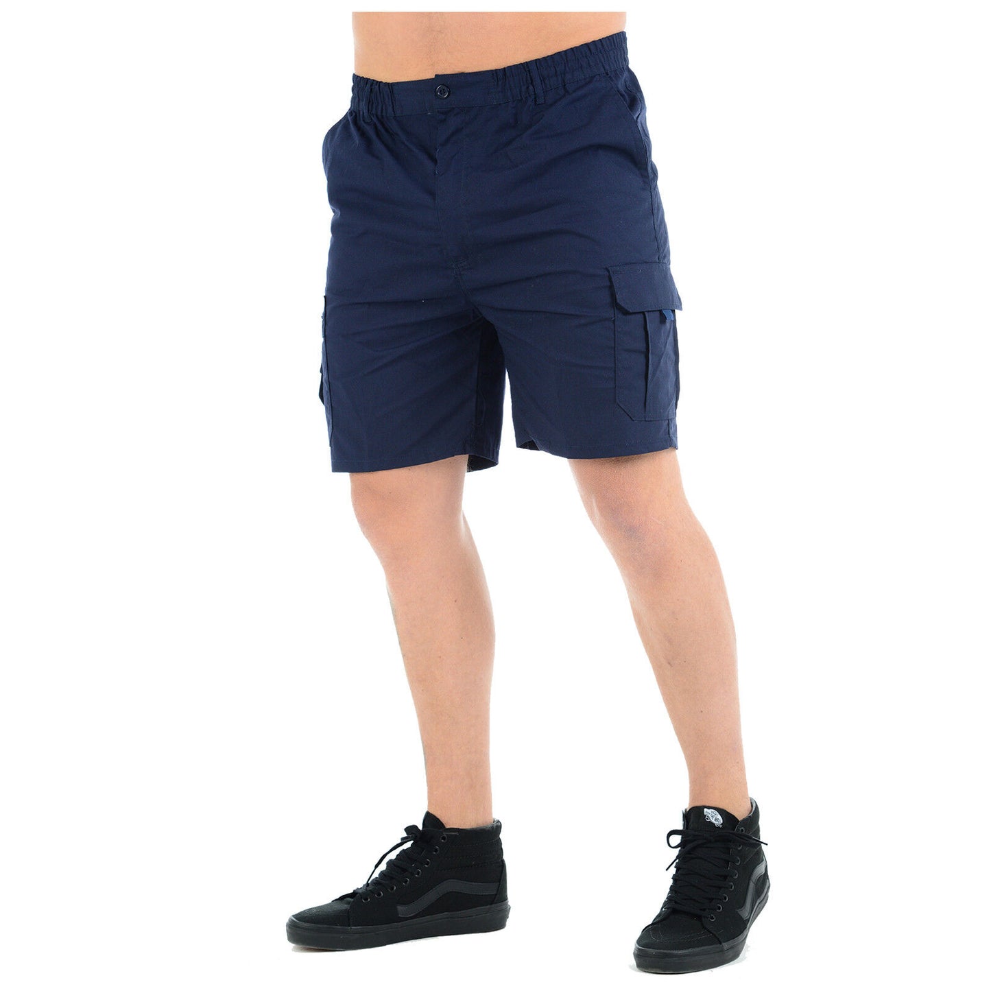MENS PLAIN CARGO SHORTS QUICK DRY COMBAT CASUAL SUMMER BEACH WORKWEAR POLY COTTON MULTI POCKET LIGHTWEIGHT PANTS