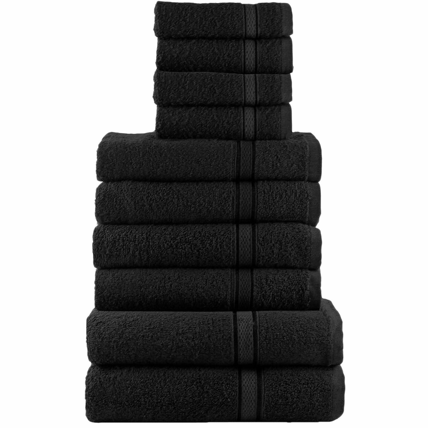 10 Piece Towel Luxury Soft Bale Set 100% Egyptian Cotton Face Hand Bath Bathroom Towels