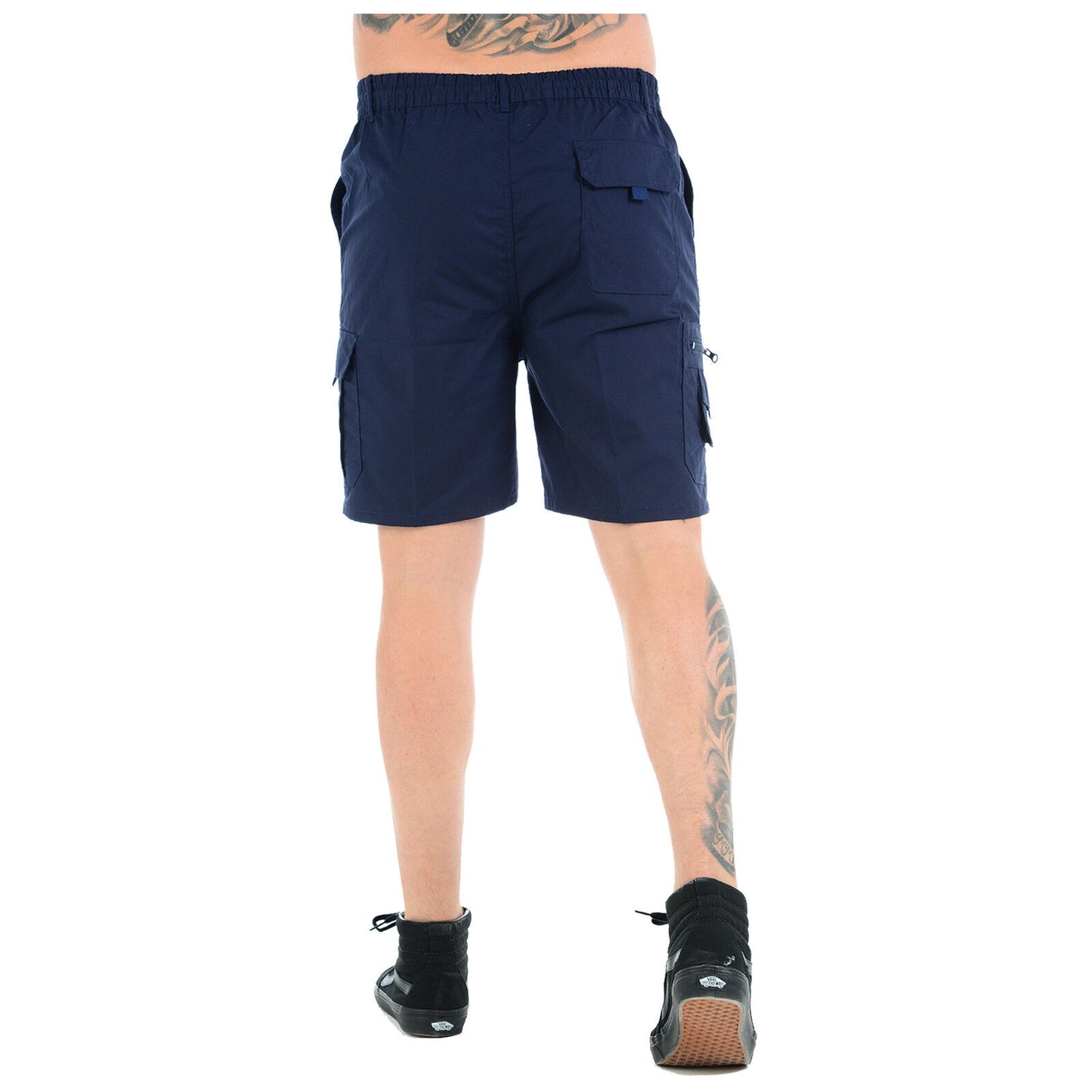 MENS PLAIN CARGO SHORTS QUICK DRY COMBAT CASUAL SUMMER BEACH WORKWEAR POLY COTTON MULTI POCKET LIGHTWEIGHT PANTS