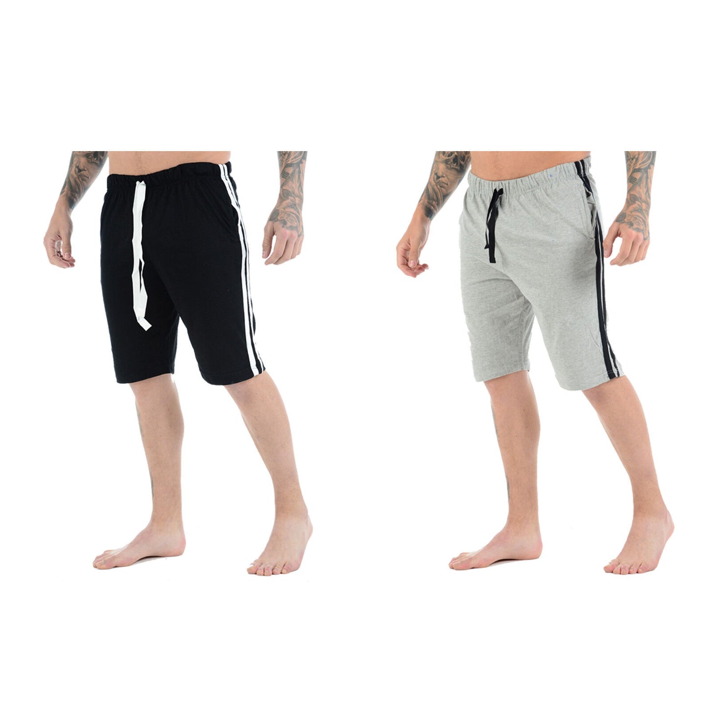 MENS CASUAL LOUNGE SHORTS POLY COTTON PJ BOTTOMS RELAXED FIT BREATHABLE SLEEPWEAR NIGHTWEAR PYJAMAS MULTI POCKETS