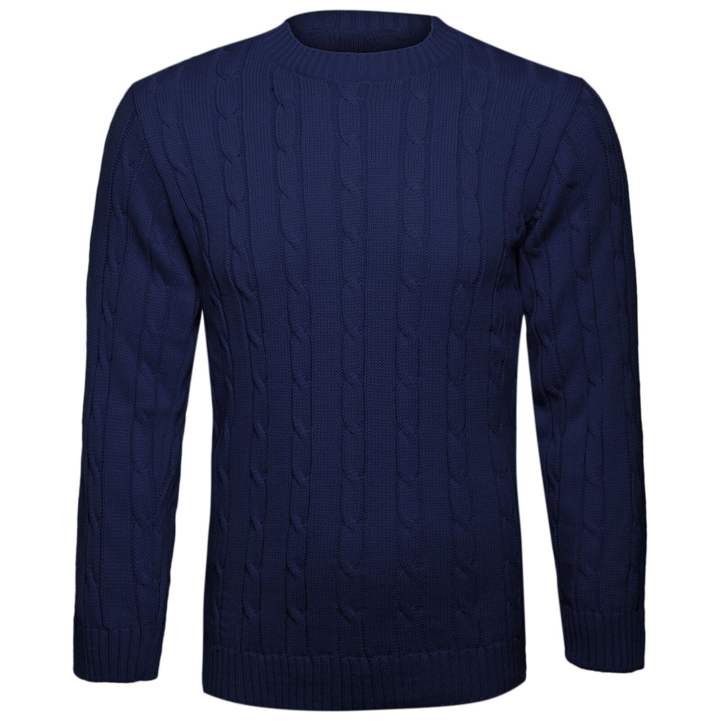 MENS CHUNKY CABLE KNIT JUMPER PLAIN PULLOVER THICK WARM WINTER KNITTED SWEATER Stylish & Warm Pullover Knit
