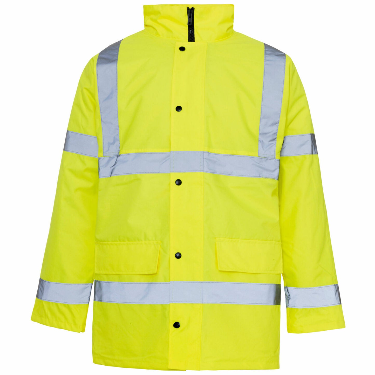 HI VIS PARKA JACKET HIGH VISIBILITY REFLECTIVE WATERPROOF WORKWEAR PADDED HOODED COAT