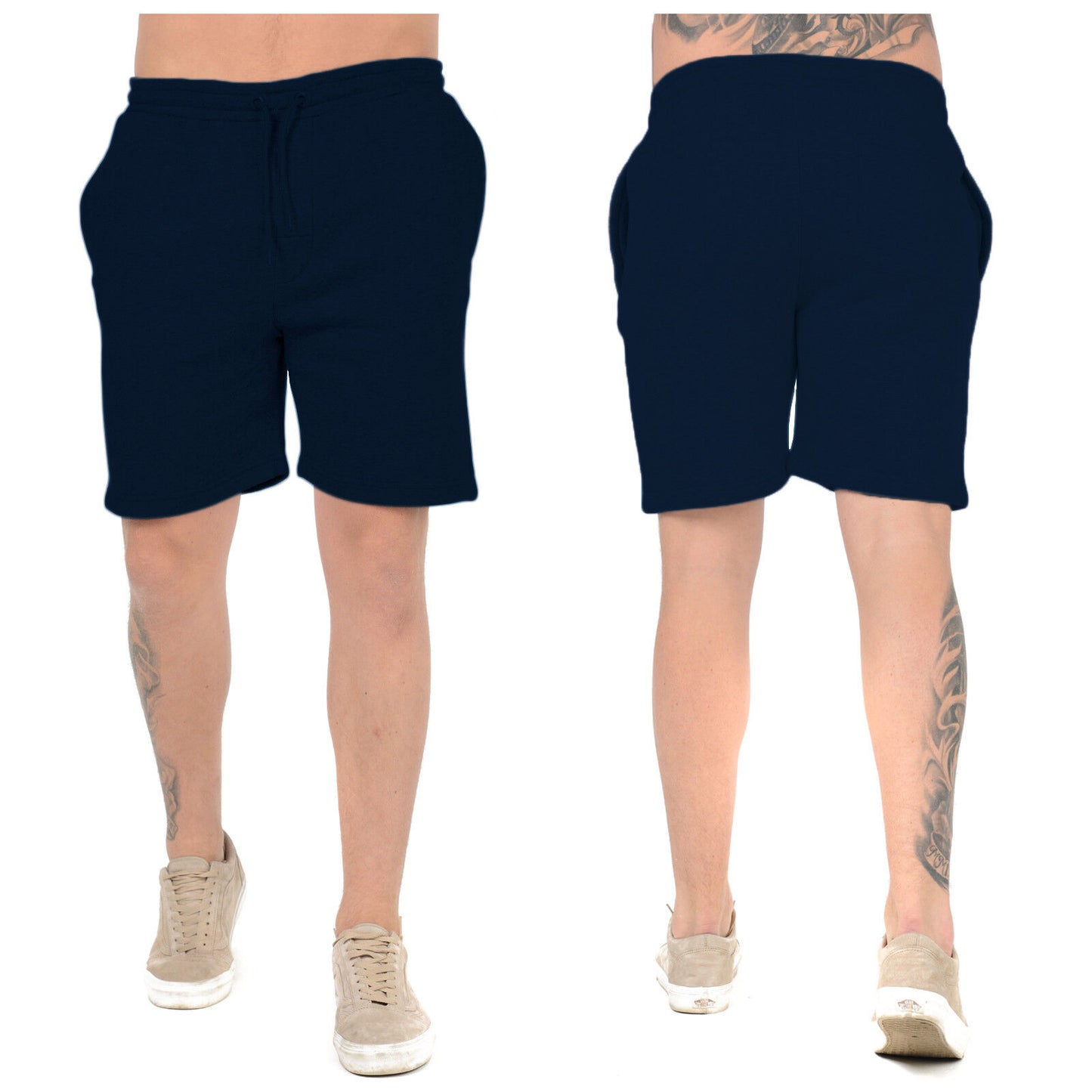 2 PACK MENS JOGGING SHORTS JERSEY FLEECE SWEAT BOTTOMS GYM RUNNING COMFY WORKOUT CASUAL SUMMER ACTIVEWEAR SHORTS