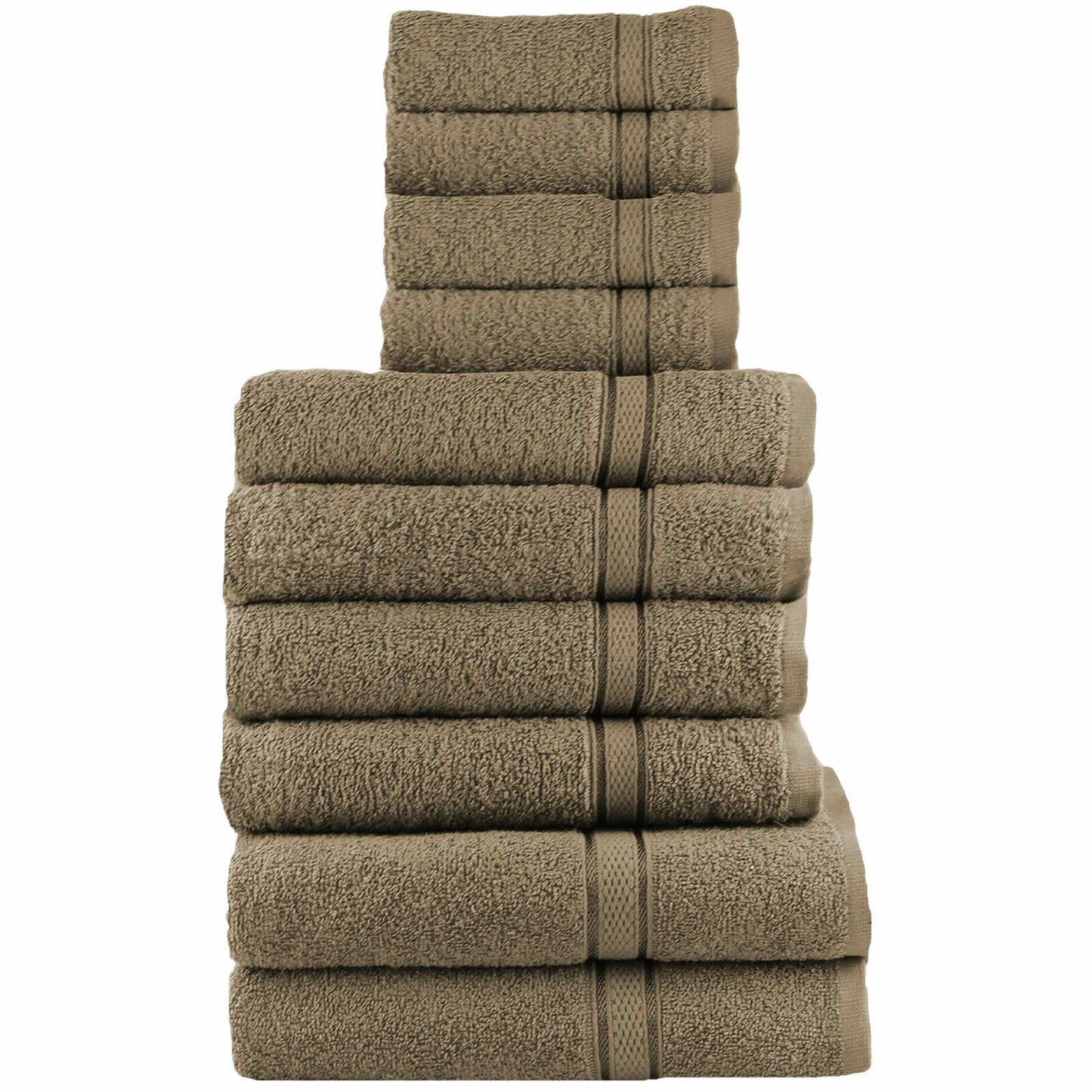 10 Piece Towel Luxury Soft Bale Set 100% Egyptian Cotton Face Hand Bath Bathroom Towels
