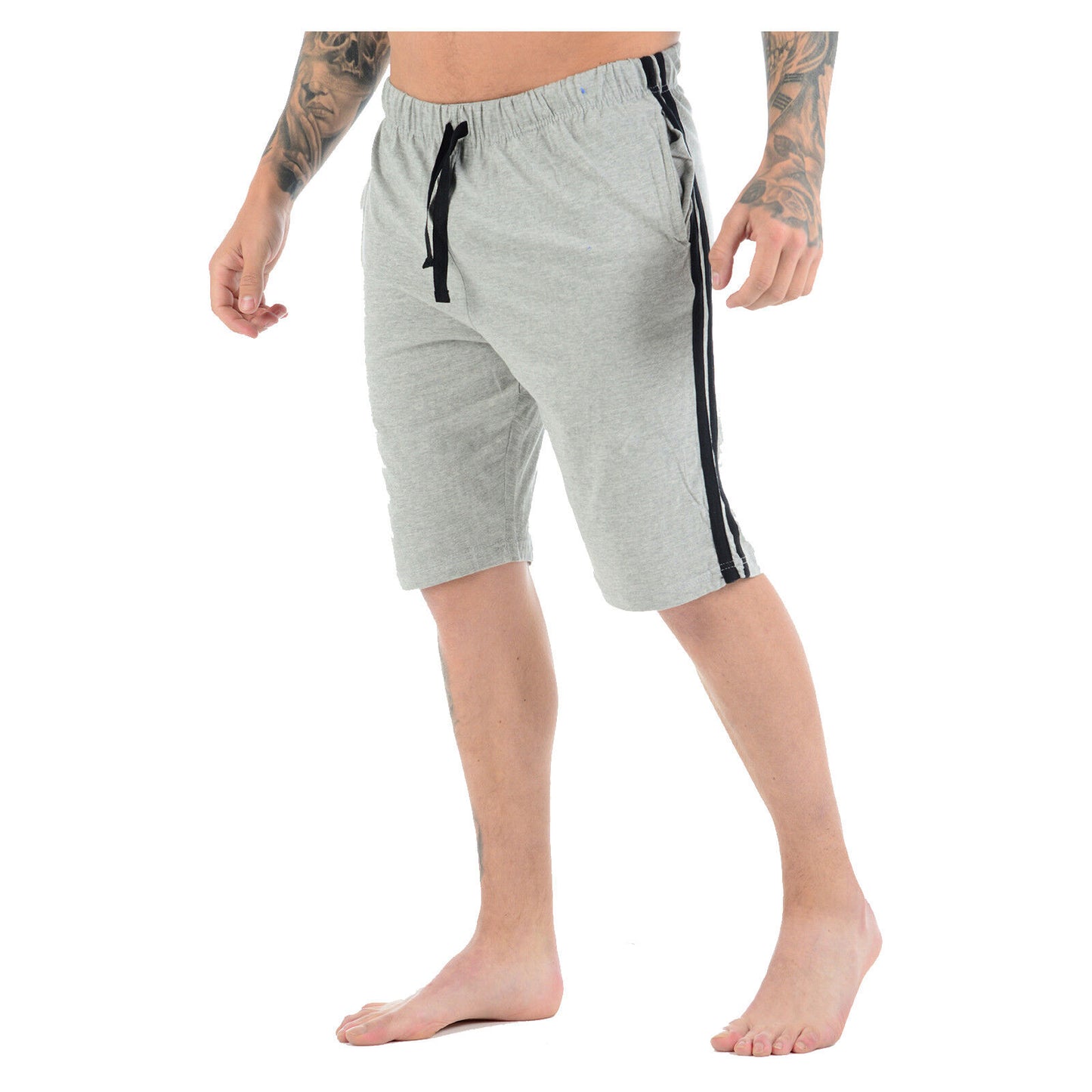 MENS CASUAL LOUNGE SHORTS POLY COTTON PJ BOTTOMS RELAXED FIT BREATHABLE SLEEPWEAR NIGHTWEAR PYJAMAS MULTI POCKETS
