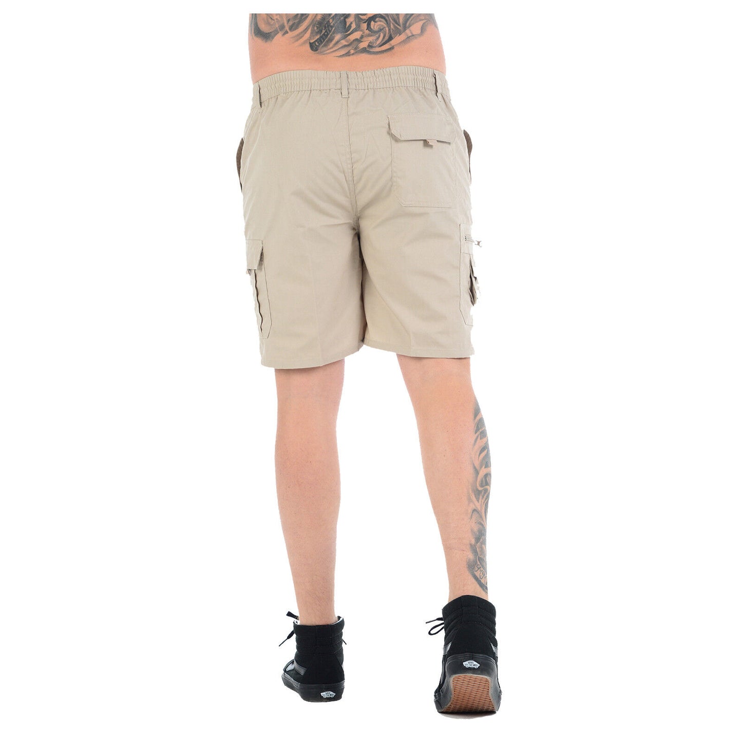 MENS PLAIN CARGO SHORTS QUICK DRY COMBAT CASUAL SUMMER BEACH WORKWEAR POLY COTTON MULTI POCKET LIGHTWEIGHT PANTS