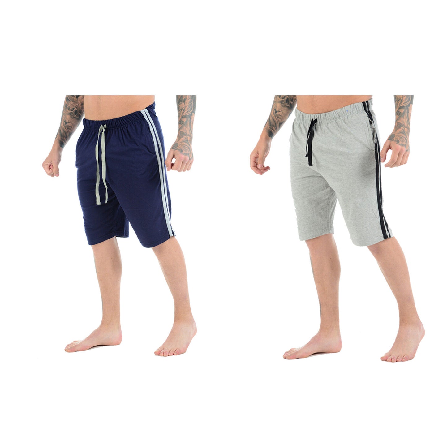 MENS CASUAL LOUNGE SHORTS POLY COTTON PJ BOTTOMS RELAXED FIT BREATHABLE SLEEPWEAR NIGHTWEAR PYJAMAS MULTI POCKETS