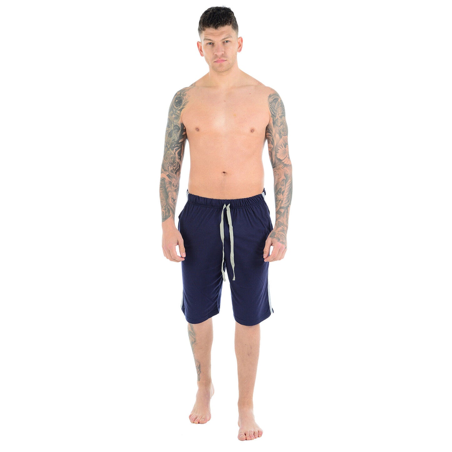 MENS CASUAL LOUNGE SHORTS POLY COTTON PJ BOTTOMS RELAXED FIT BREATHABLE SLEEPWEAR NIGHTWEAR PYJAMAS MULTI POCKETS