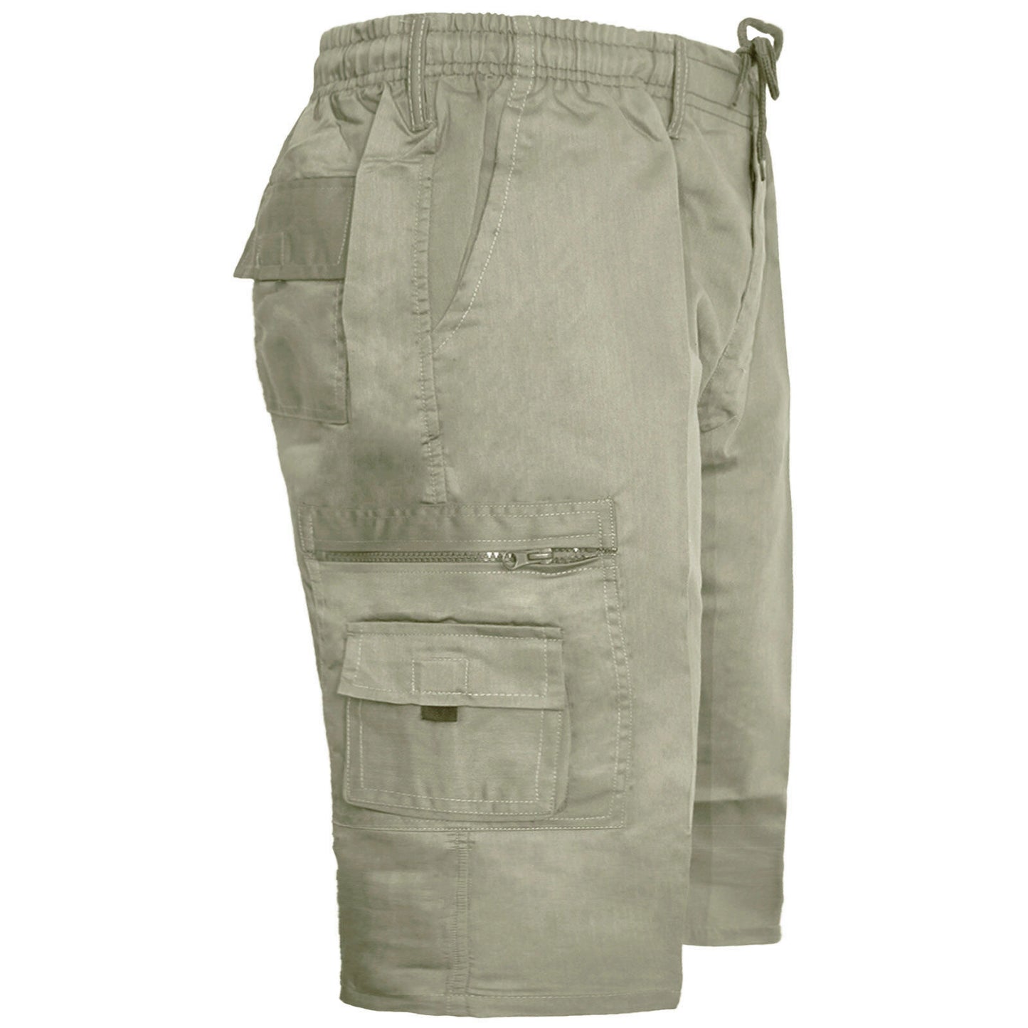 MENS PLAIN CARGO SHORTS QUICK DRY COMBAT CASUAL SUMMER BEACH WORKWEAR POLY COTTON MULTI POCKET LIGHTWEIGHT PANTS