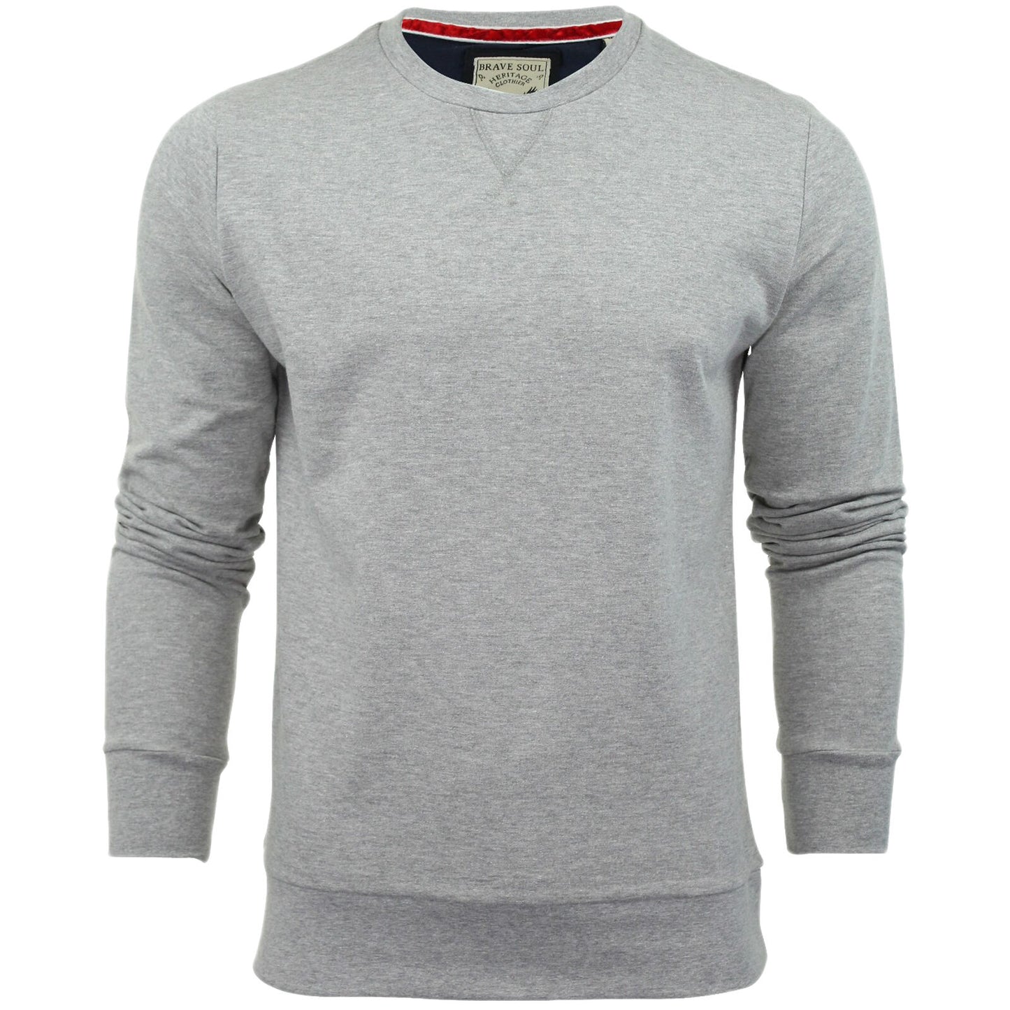 BRAVE SOUL MENS LONG SLEEVE CREW NECK SWEATER JUMPERS SWEATSHIRTS PLAIN TOP S-XL