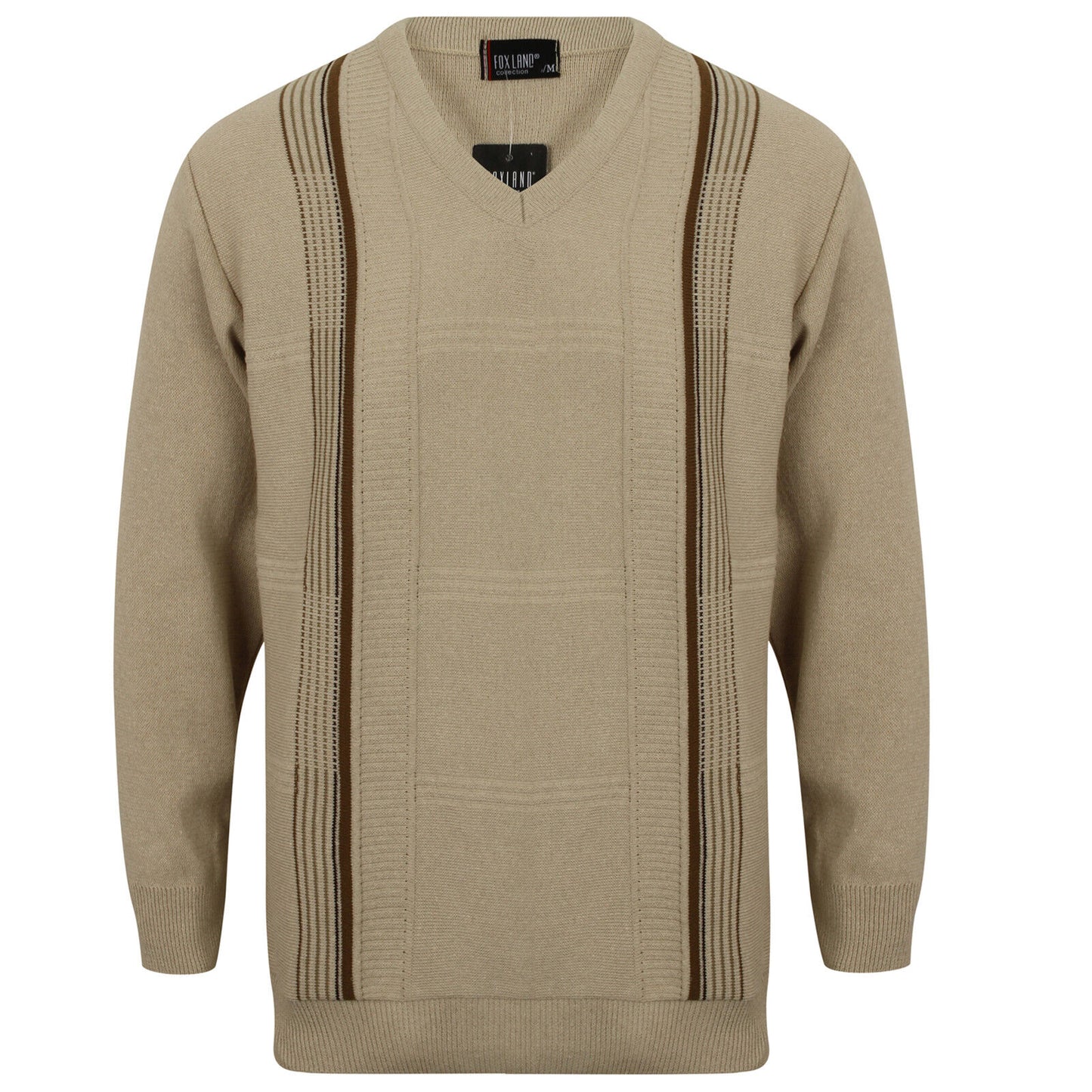 MENS V NECK STRIPE JUMPER LONG SLEEVE KNITWEAR SWEATER PULLOVER SOFT KNITTED TOP
