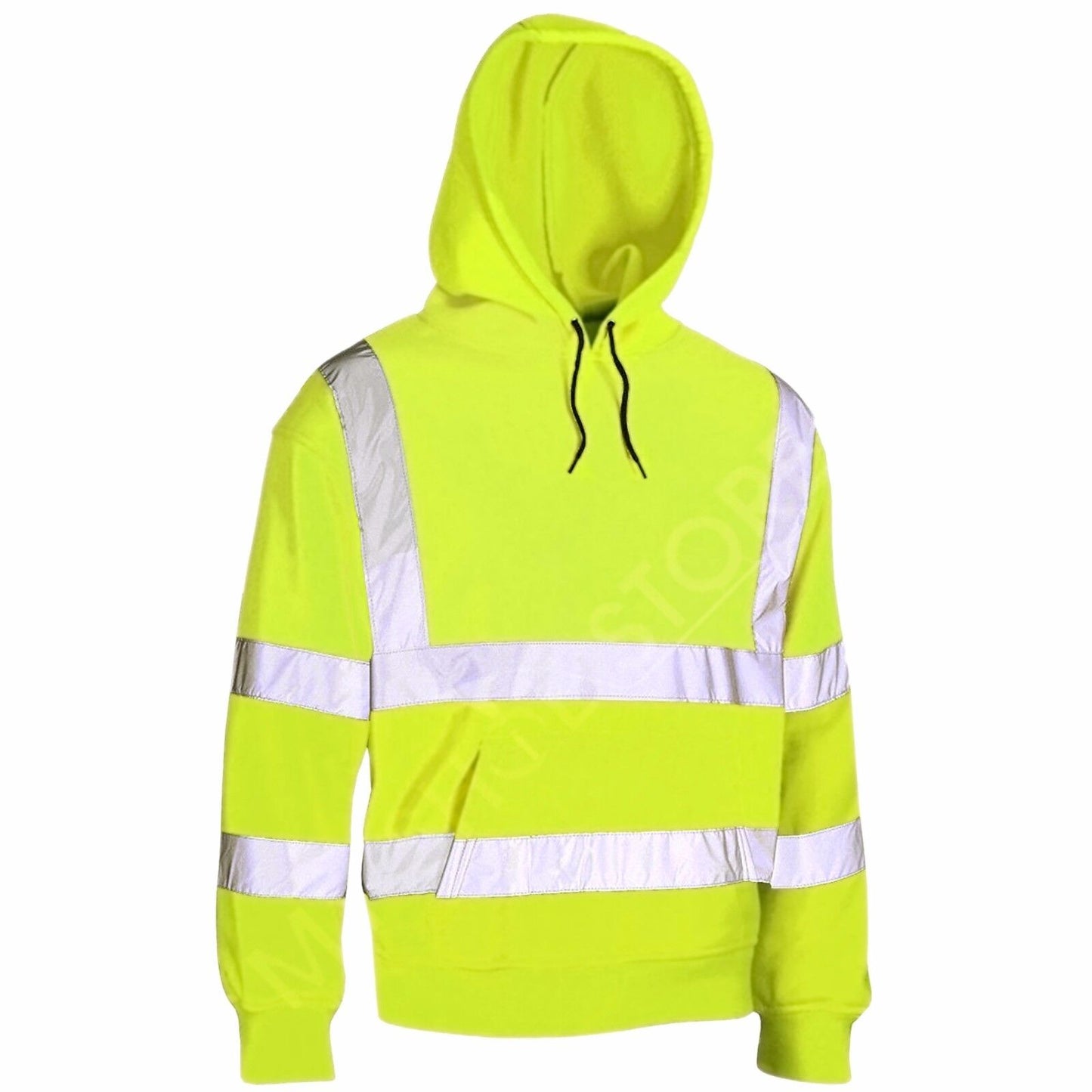 HI VIS VIZ HOODED SWEATSHIRT HIGH VISIBILITY REFLECTIVE WORKWEAR FLEECE JACKET