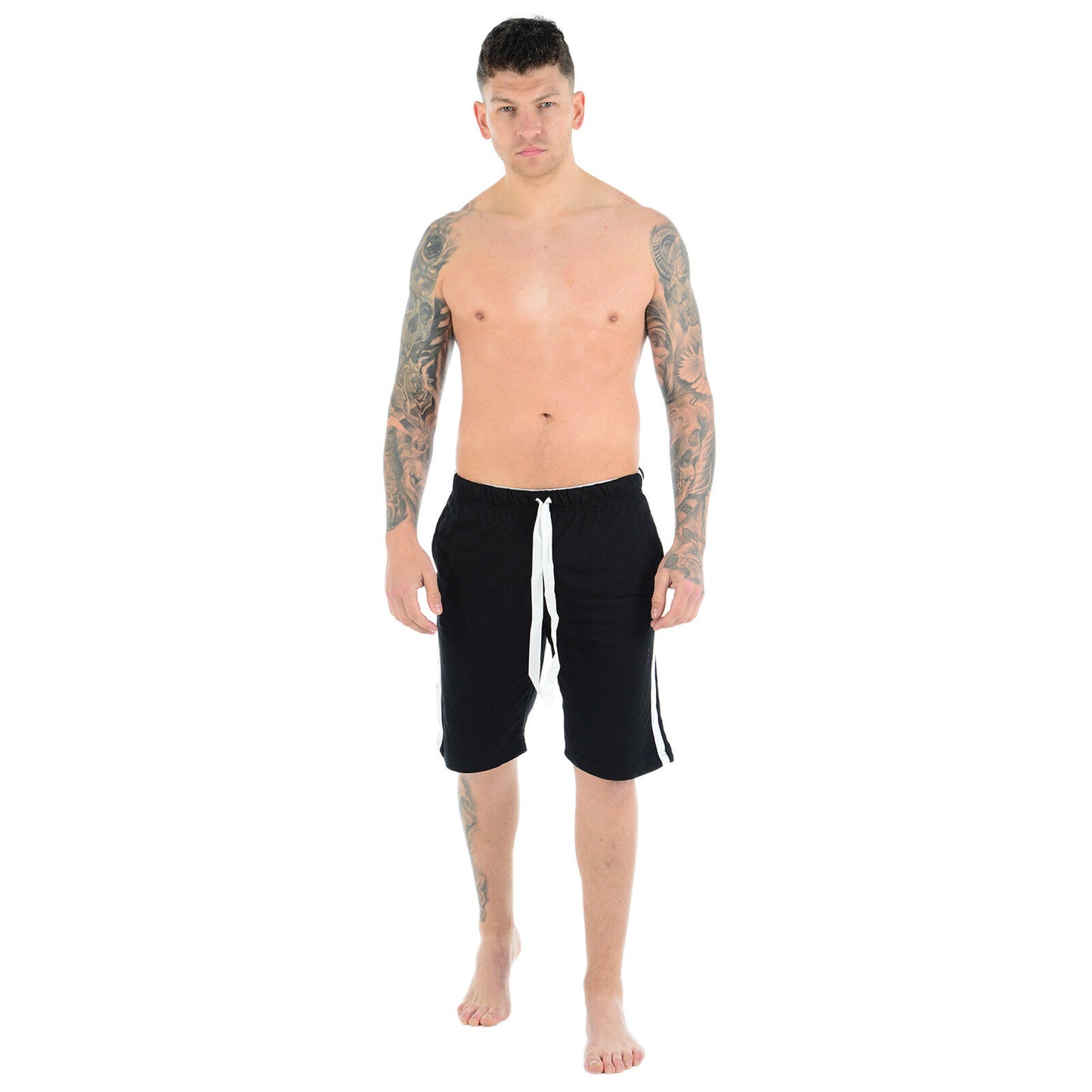 MENS CASUAL LOUNGE SHORTS POLY COTTON PJ BOTTOMS RELAXED FIT BREATHABLE SLEEPWEAR NIGHTWEAR PYJAMAS MULTI POCKETS