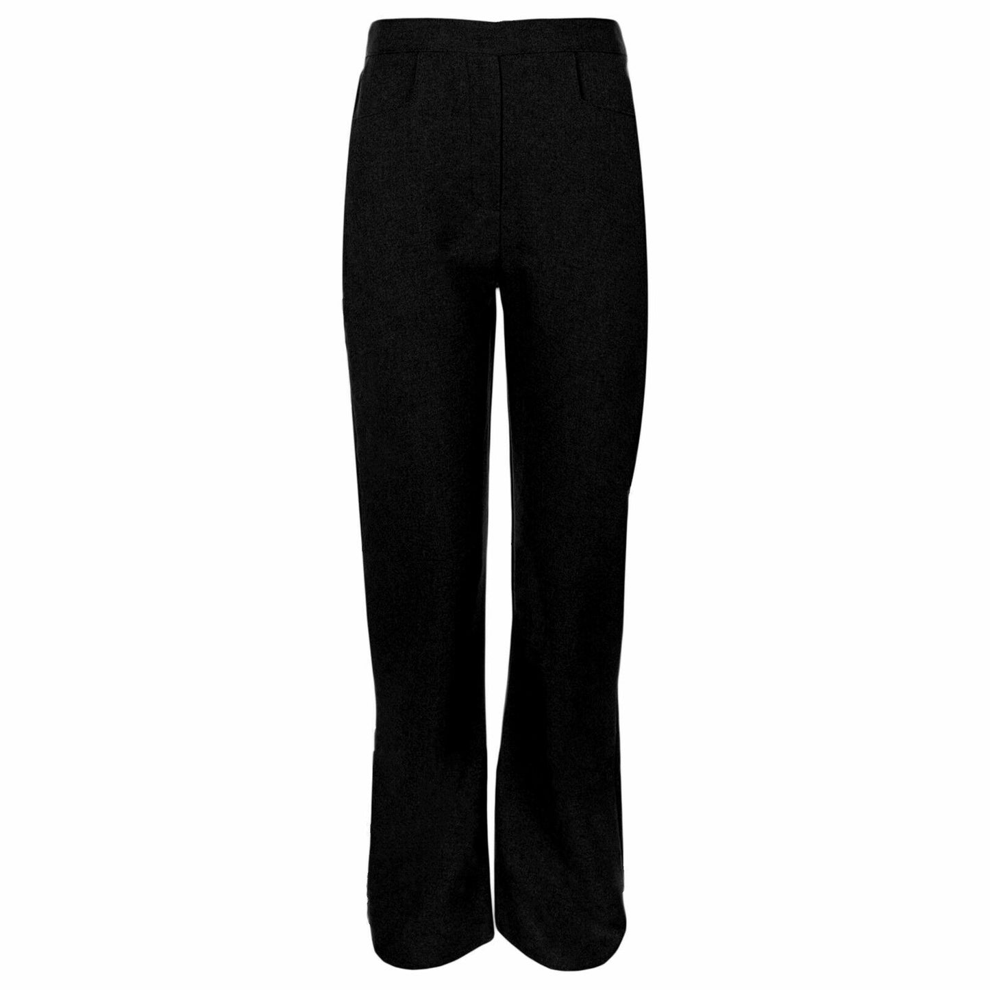 2x Girls Pull-Up School Trousers Half-Elasticated Waist Uniform Best Pull-On Pants