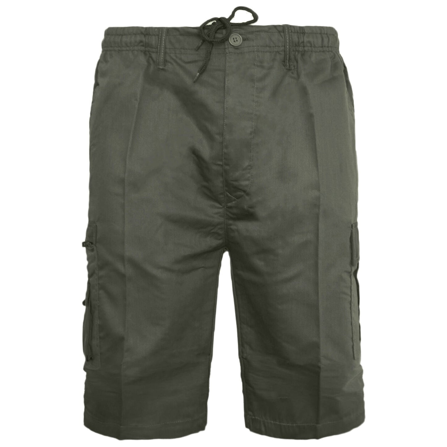 MENS PLAIN CARGO SHORTS QUICK DRY COMBAT CASUAL SUMMER BEACH WORKWEAR POLY COTTON MULTI POCKET LIGHTWEIGHT PANTS