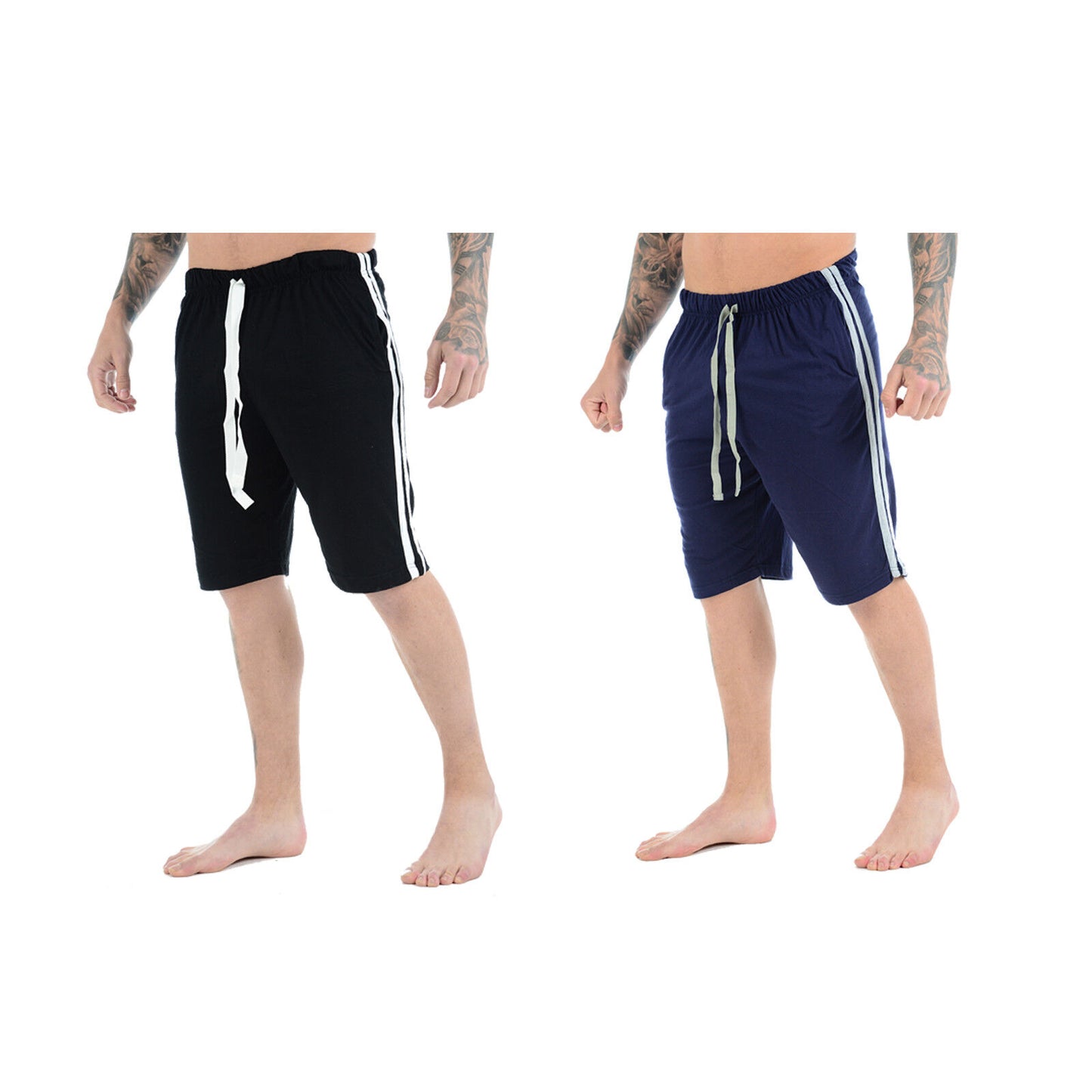 MENS CASUAL LOUNGE SHORTS POLY COTTON PJ BOTTOMS RELAXED FIT BREATHABLE SLEEPWEAR NIGHTWEAR PYJAMAS MULTI POCKETS