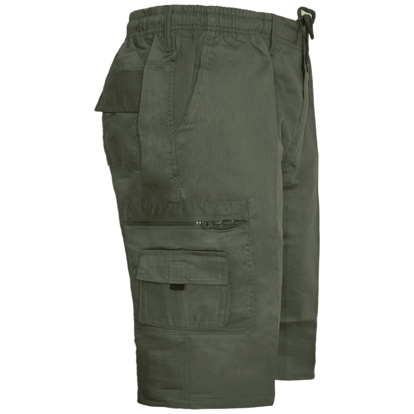 MENS PLAIN CARGO SHORTS QUICK DRY COMBAT CASUAL SUMMER BEACH WORKWEAR POLY COTTON MULTI POCKET LIGHTWEIGHT PANTS