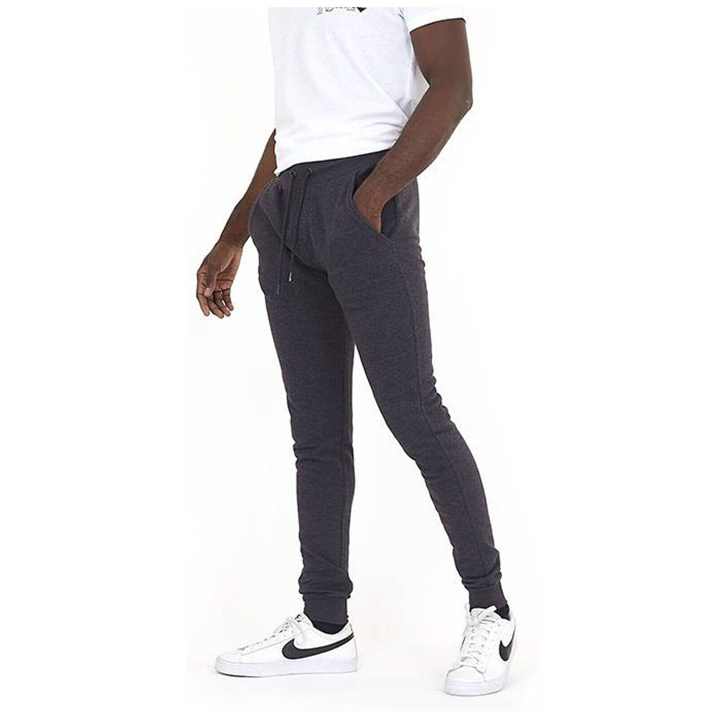 MENS SLIM FIT TRACKSUIT BOTTOMS SKINNY JOGGERS SWEAT PANTS JOGGING GYM TROUSERS Skinny Tracksuit Bottoms