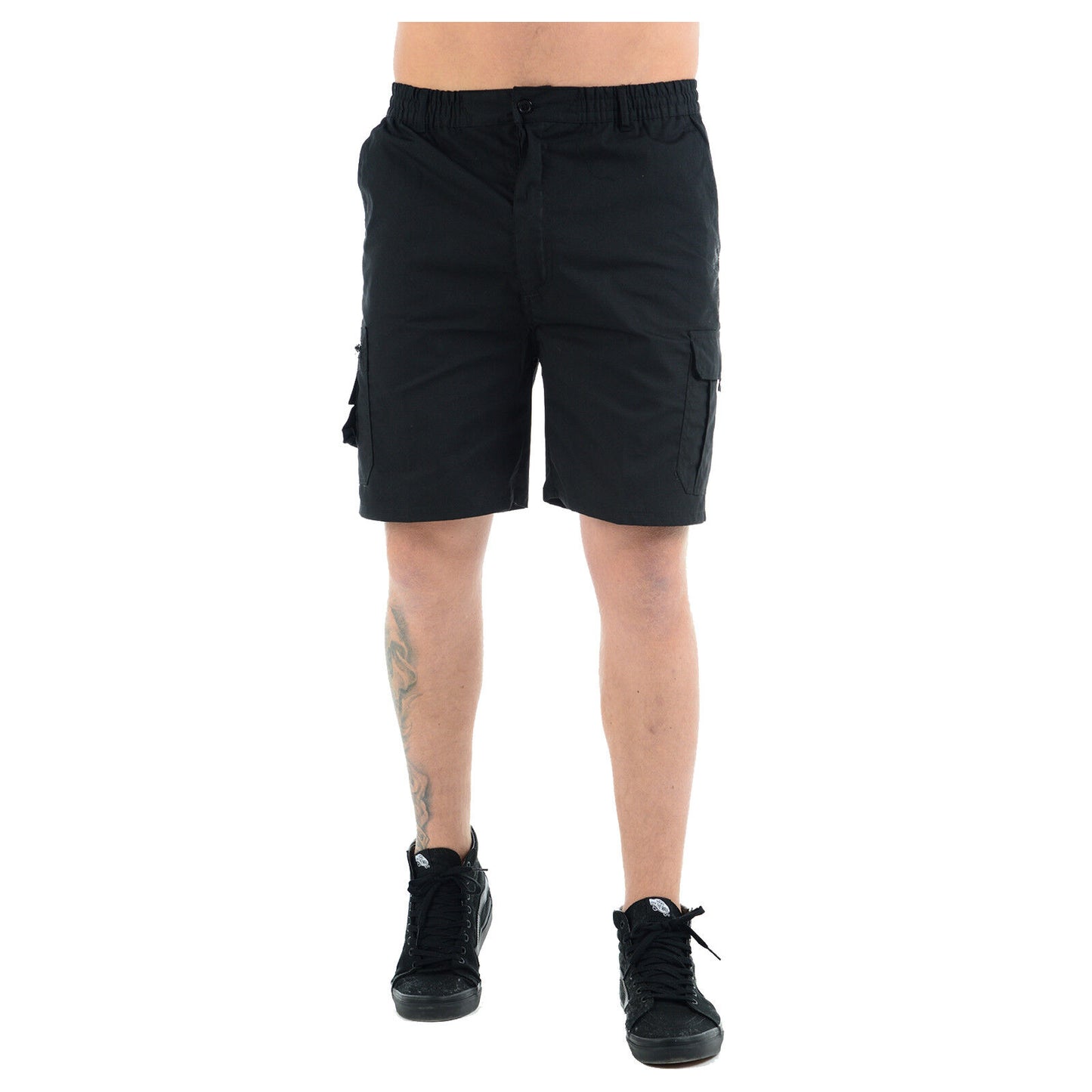 MENS PLAIN CARGO SHORTS QUICK DRY COMBAT CASUAL SUMMER BEACH WORKWEAR POLY COTTON MULTI POCKET LIGHTWEIGHT PANTS