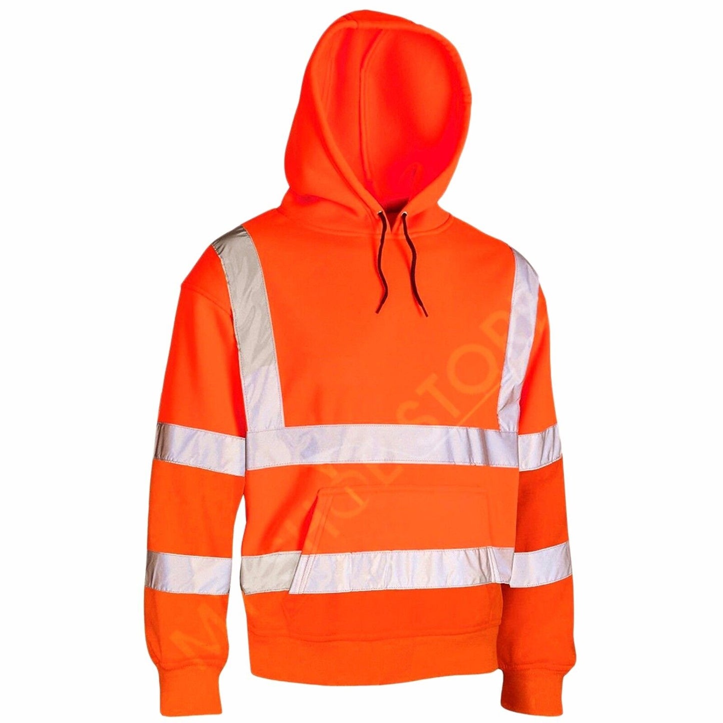 HI VIS VIZ HOODED SWEATSHIRT HIGH VISIBILITY REFLECTIVE WORKWEAR FLEECE JACKET