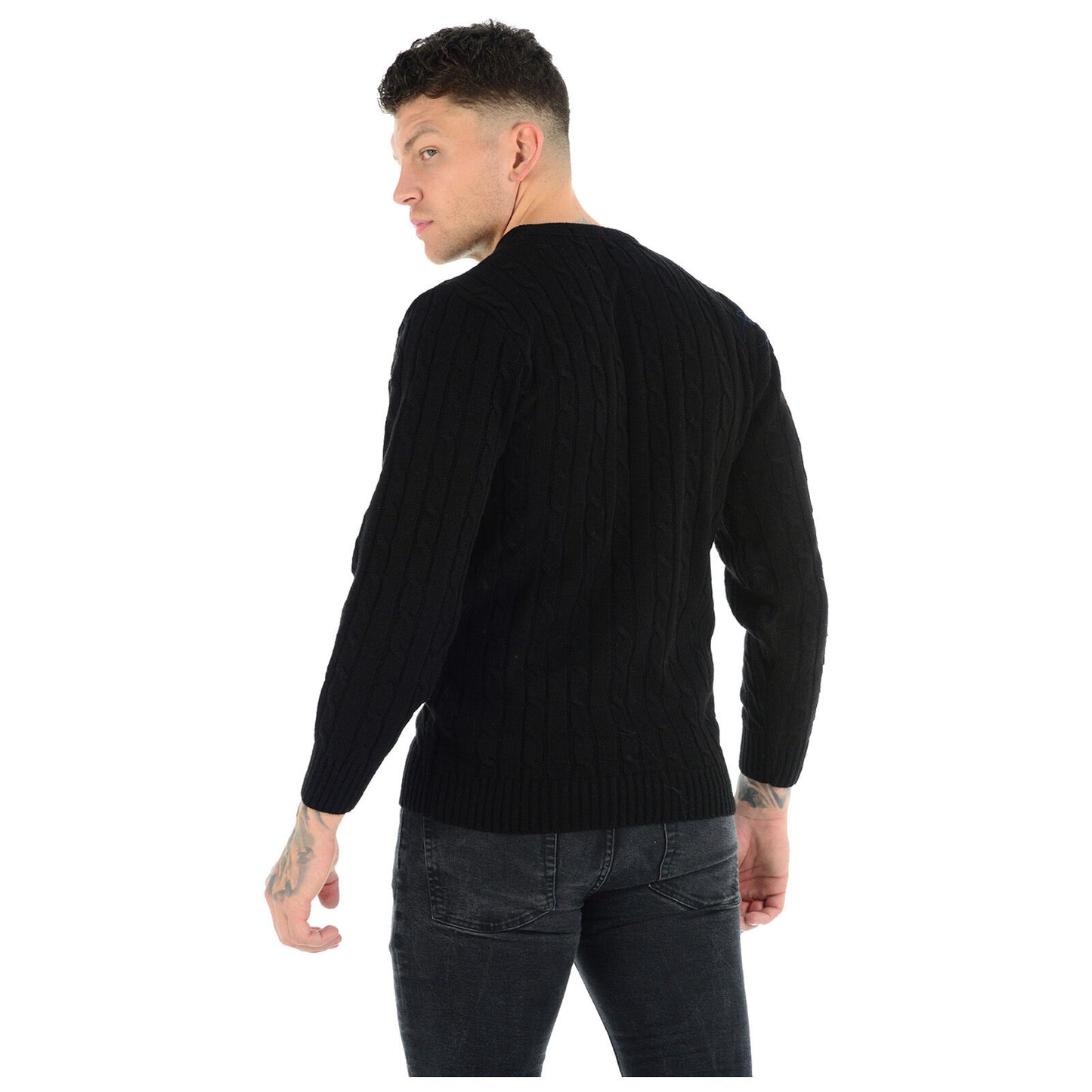 MENS CHUNKY CABLE KNIT JUMPER PLAIN PULLOVER THICK WARM WINTER KNITTED SWEATER Stylish & Warm Pullover Knit