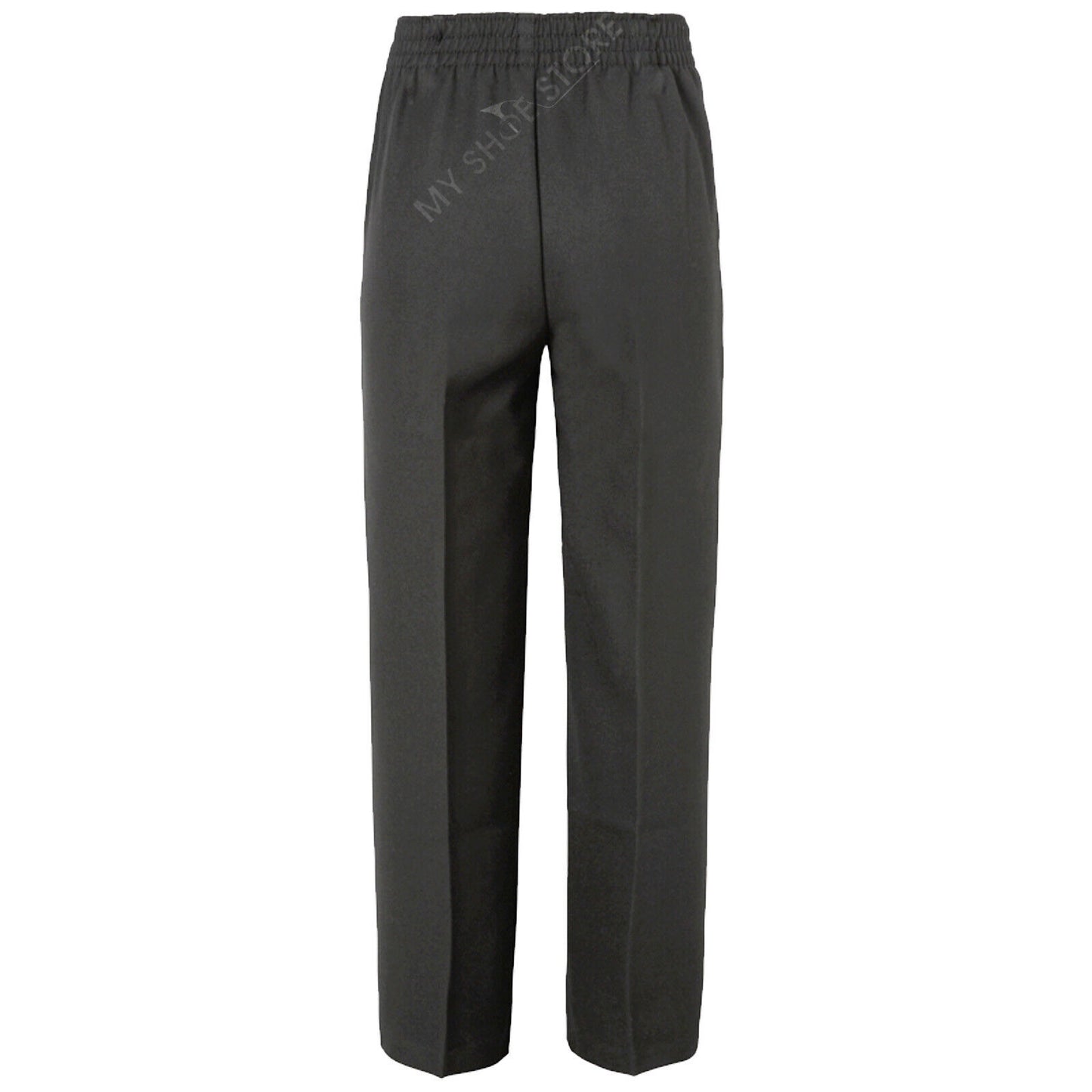 BOYS KIDS CHILDREN SCHOOL UNIFORM TROUSERS PULL UP HALF ELASTICATED TEFLON PANTS (Boys, Ages 2-4)