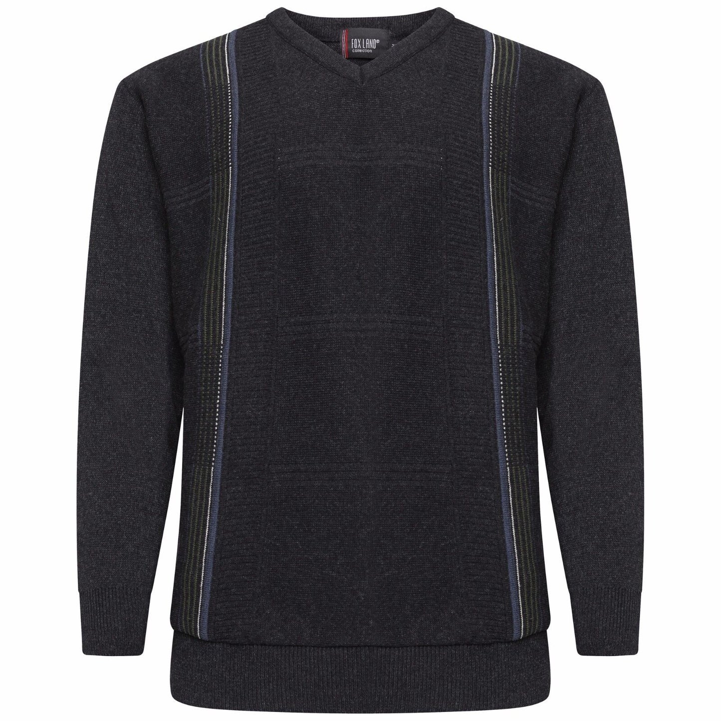 MENS V NECK STRIPE JUMPER LONG SLEEVE KNITWEAR SWEATER PULLOVER SOFT KNITTED TOP