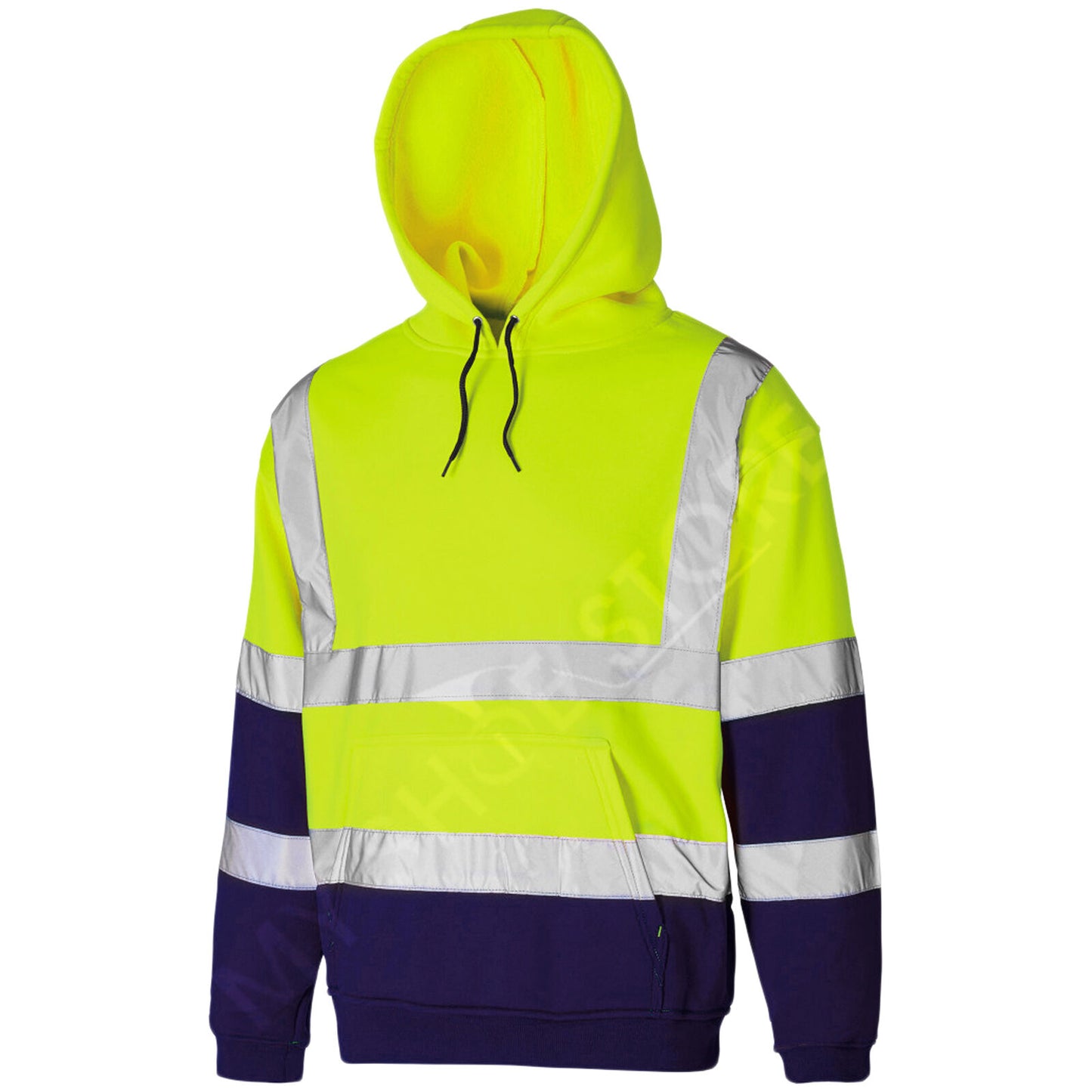 HI VIS VIZ HOODED SWEATSHIRT HIGH VISIBILITY REFLECTIVE WORKWEAR FLEECE JACKET