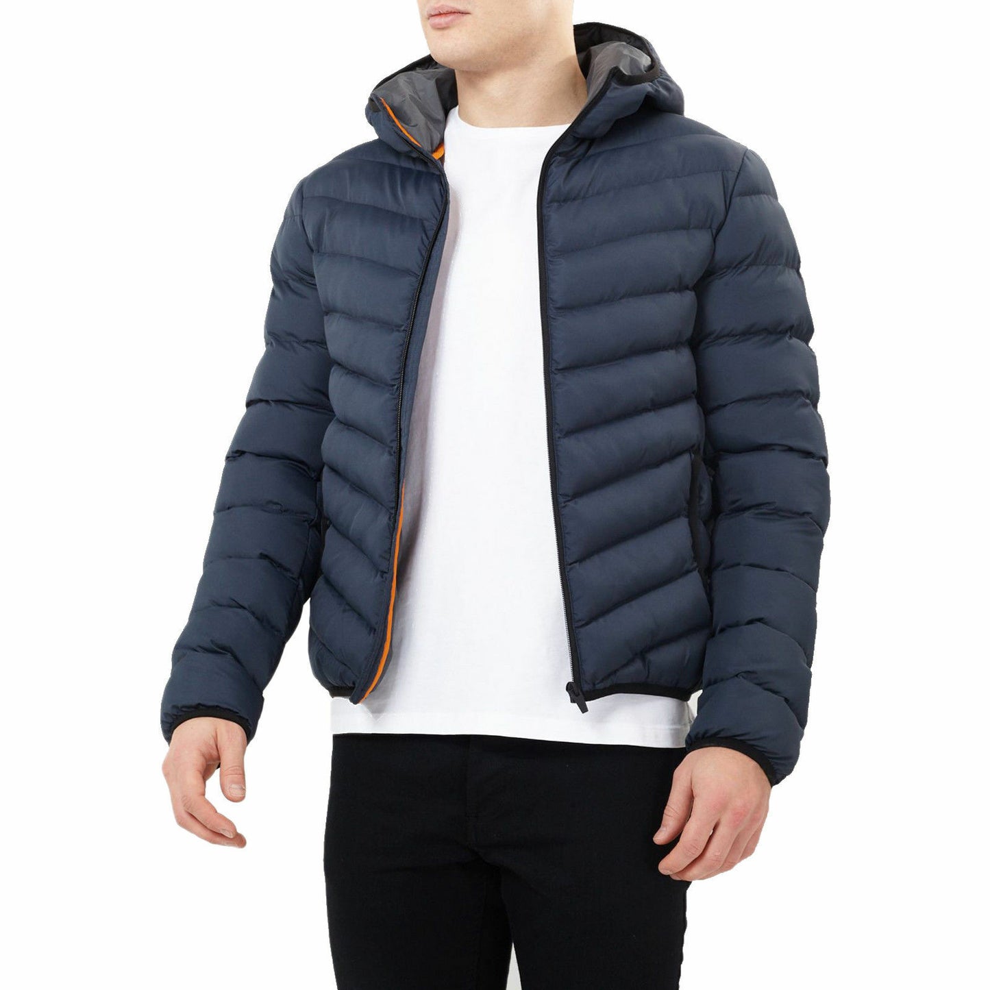 BRAVE SOUL MEN QUILTED HOODED WINTER JACKET PADDED BUBBLE PUFFER PUFFA WARM BOMBER COAT