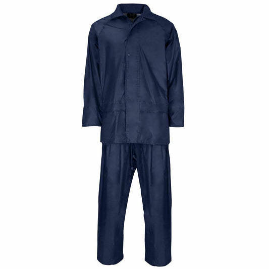 OVERALL MENS HOODED RAINSUIT WATERPROOF WORK WEAR CLOTHING PVC RAIN WEAR SIZE