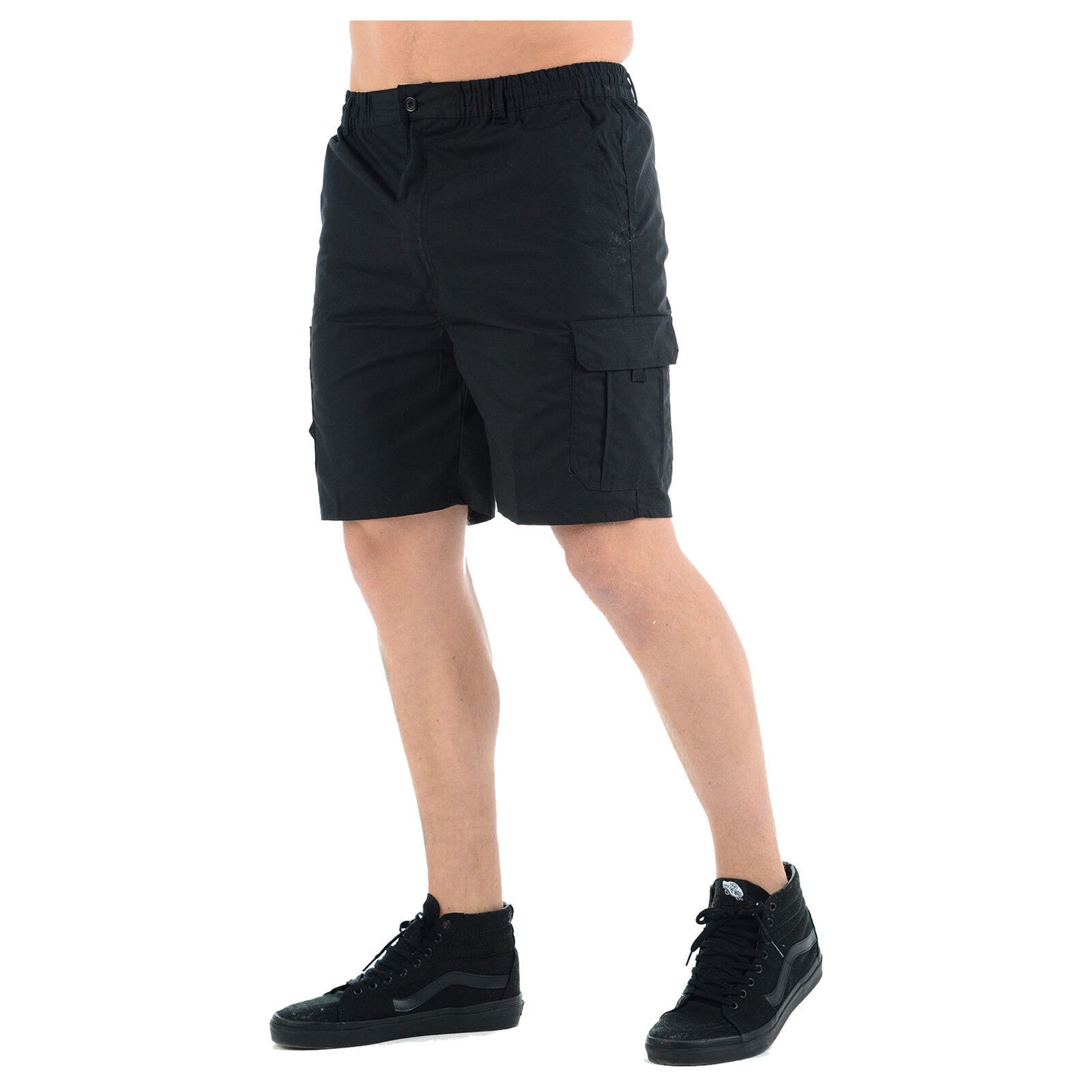 MENS PLAIN CARGO SHORTS QUICK DRY COMBAT CASUAL SUMMER BEACH WORKWEAR POLY COTTON MULTI POCKET LIGHTWEIGHT PANTS