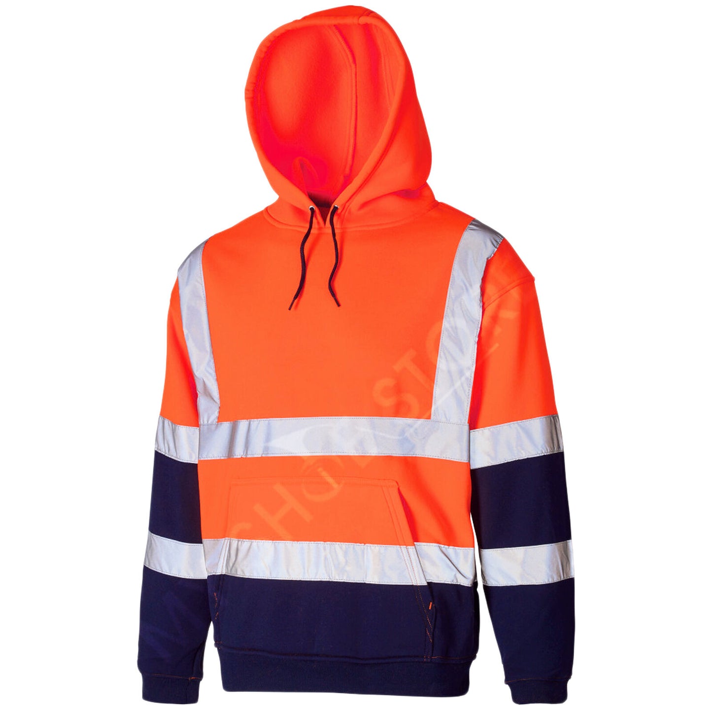 HI VIS VIZ HOODED SWEATSHIRT HIGH VISIBILITY REFLECTIVE WORKWEAR FLEECE JACKET