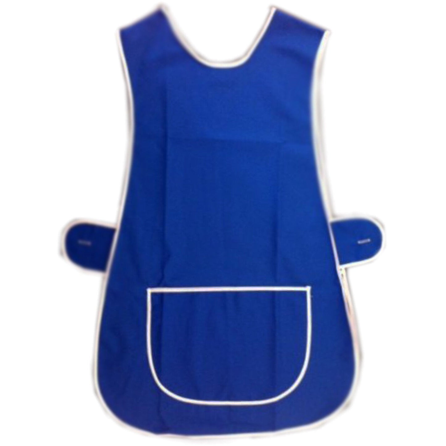 WHITE PIPING TABARD LADIES WOMEN APRON OVERALL KITCHEN CATERING CLEANING BAR TABBARD