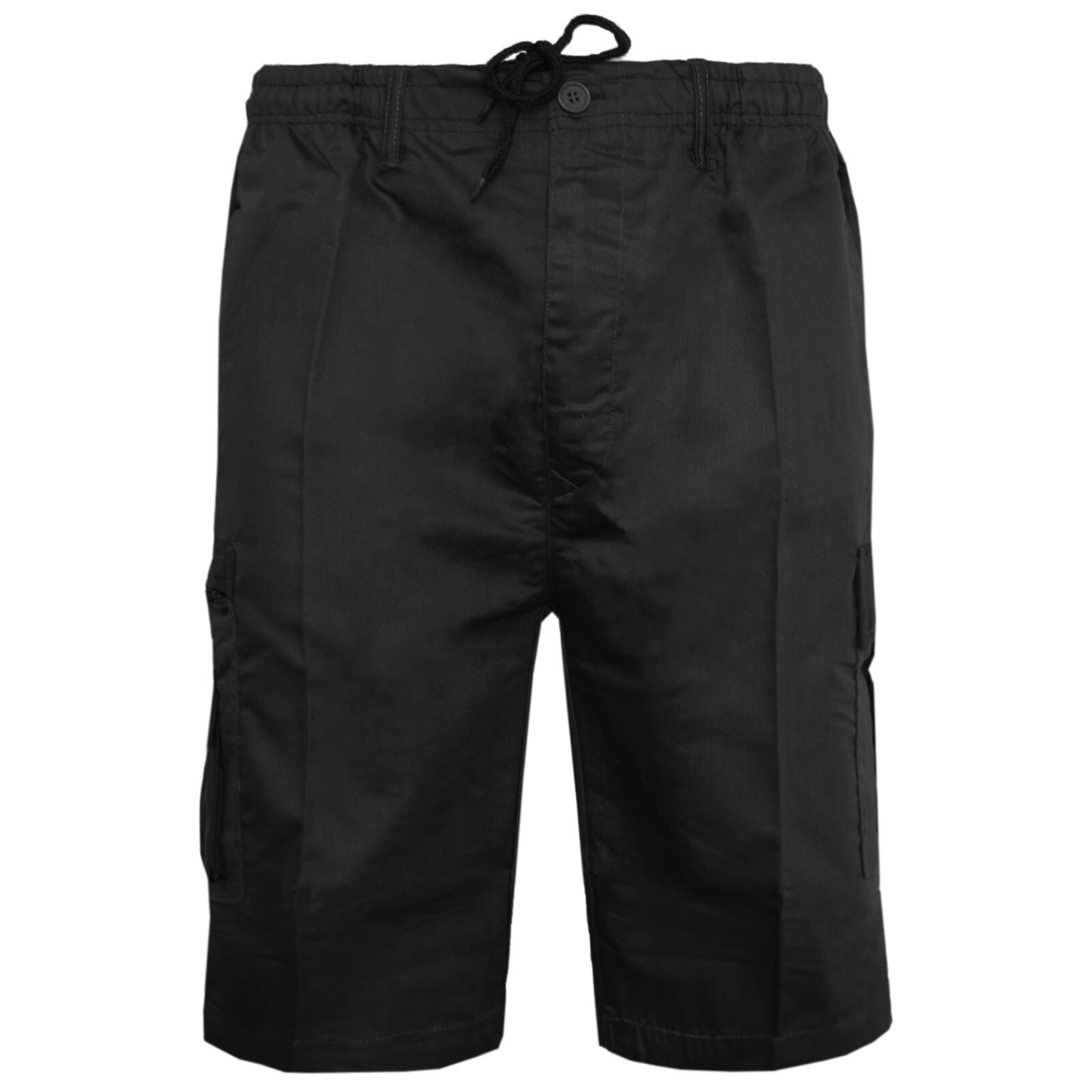 MENS PLAIN CARGO SHORTS QUICK DRY COMBAT CASUAL SUMMER BEACH WORKWEAR POLY COTTON MULTI POCKET LIGHTWEIGHT PANTS