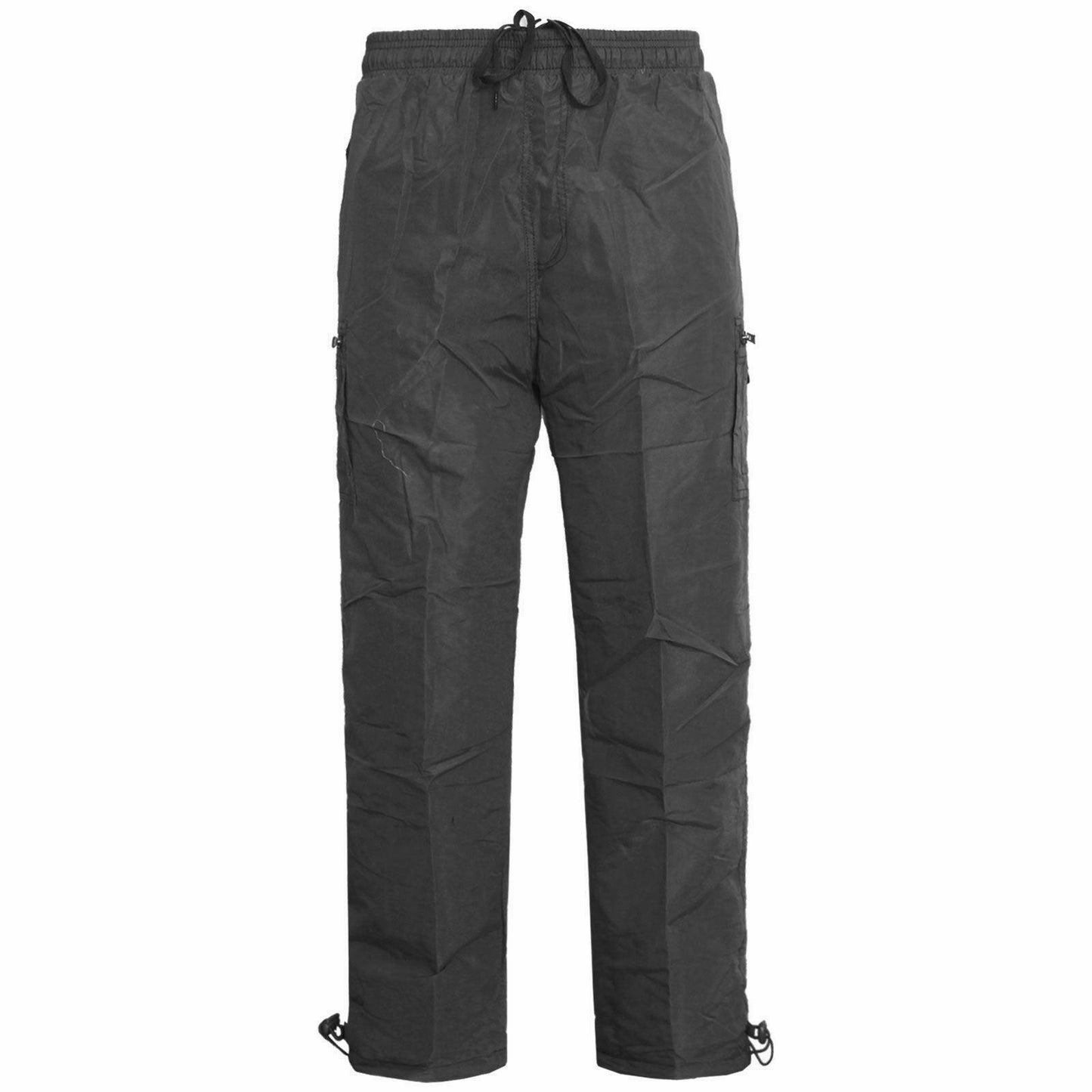 MENS THERMAL FLEECE LINED CARGO TROUSERS WINTER WARM PANTS ELASTICATED WAIST CASUAL WORKWEAR OUTDOOR COMFORT FIT POCKET BOTTOMS
