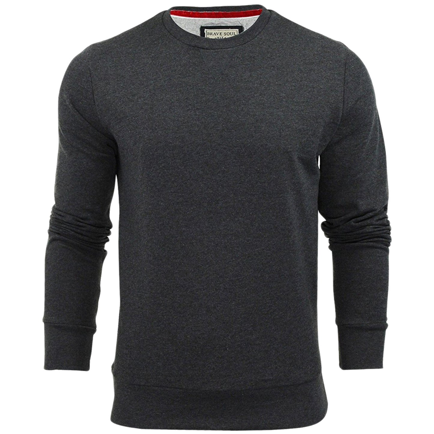 BRAVE SOUL MENS LONG SLEEVE CREW NECK SWEATER JUMPERS SWEATSHIRTS PLAIN TOP S-XL