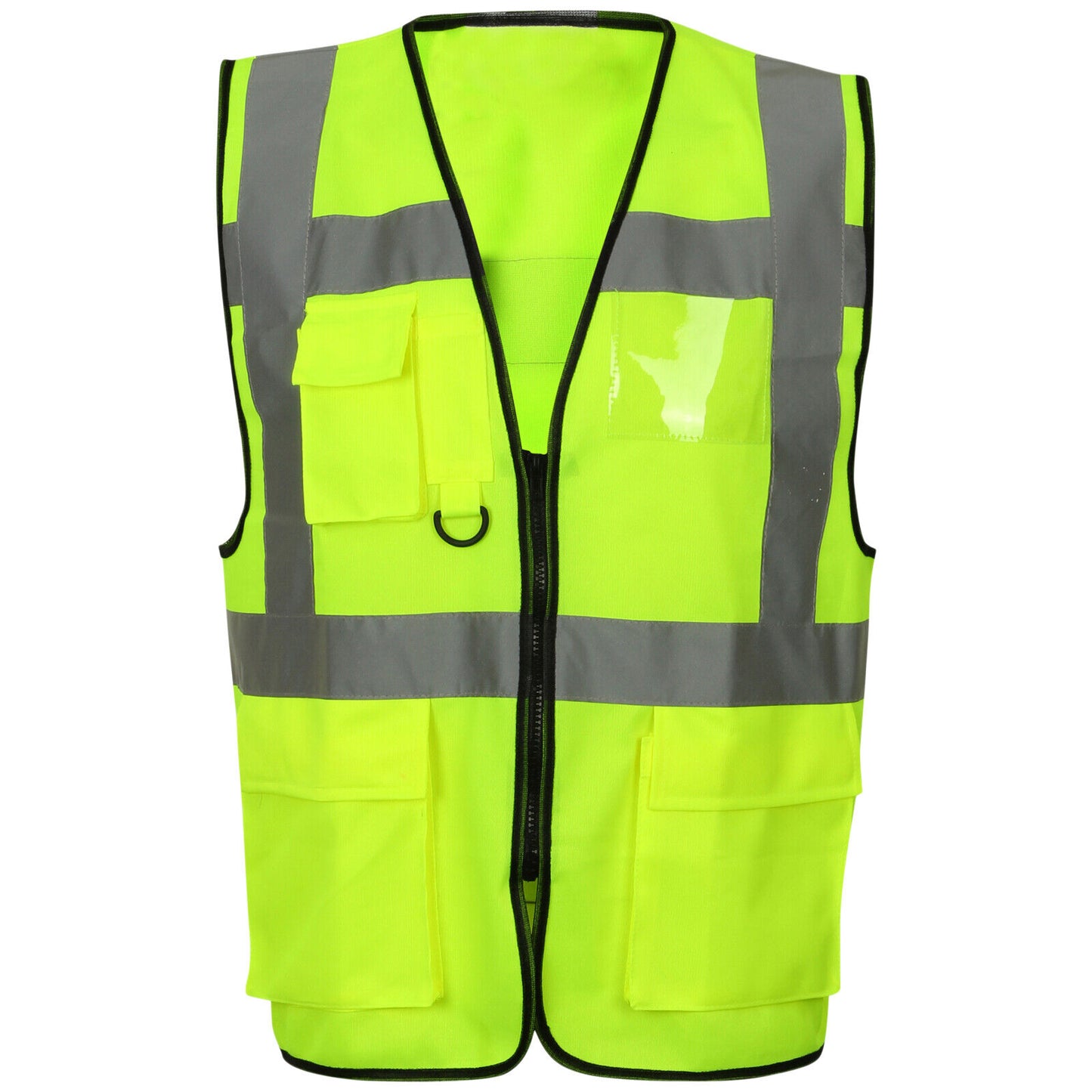 EXECUTIVE HI VIS VIZ VEST HIGH VISIBILITY WORK WAISTCOAT REFLECTIVE SA ...