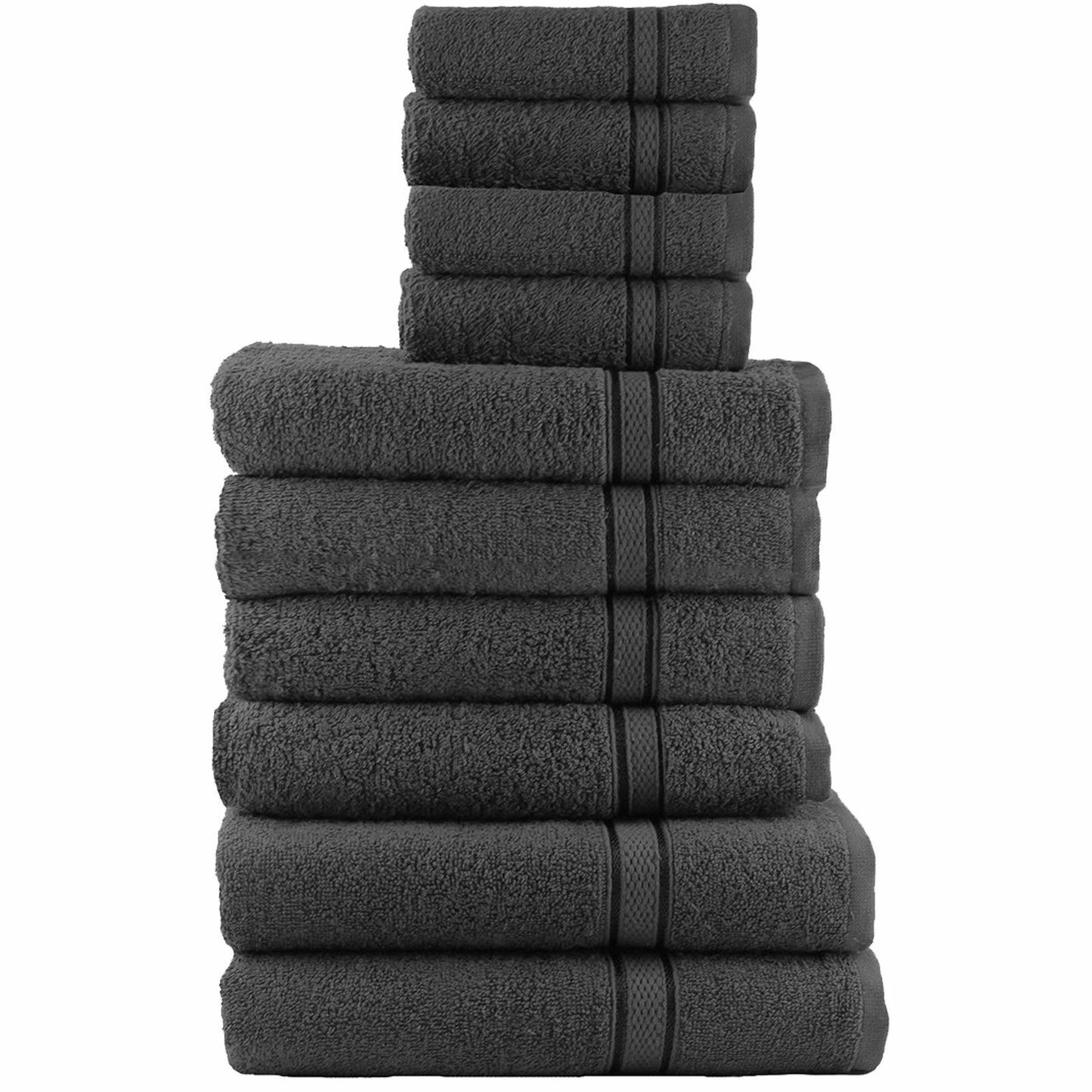 10 Piece Towel Luxury Soft Bale Set 100% Egyptian Cotton Face Hand Bath Bathroom Towels