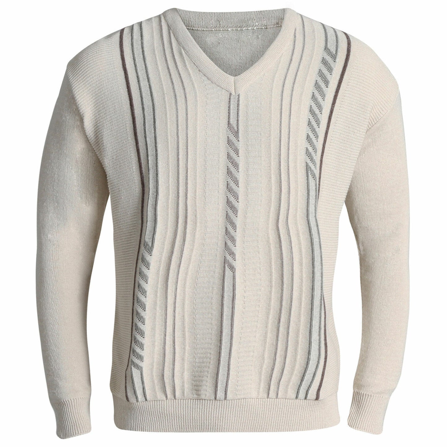 MENS JUMPERS V NECK CLASSIC CASUAL KNITTED STRIPED PULLOVER WITNER SWEATERS TOPS