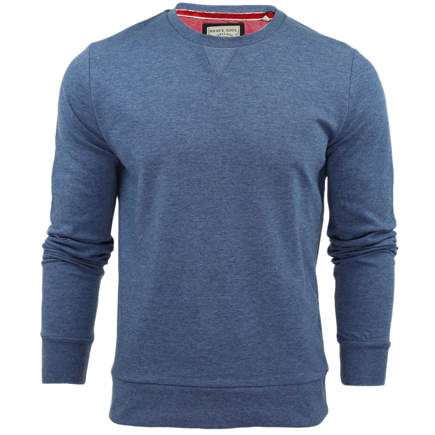 BRAVE SOUL MENS LONG SLEEVE CREW NECK SWEATER JUMPERS SWEATSHIRTS PLAIN TOP S-XL