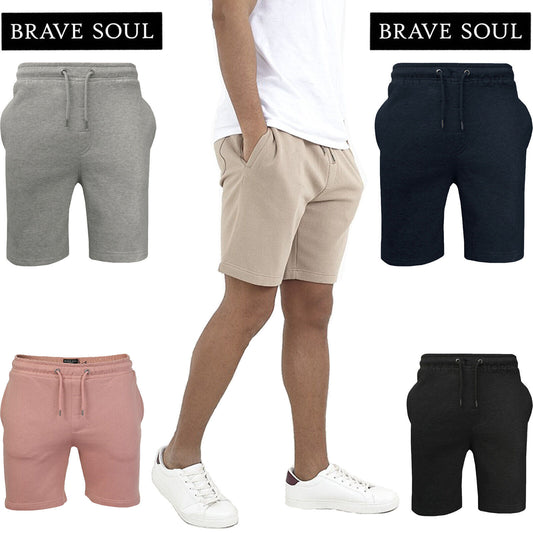 BRAVE SOUL MENS JOGGING SHORTS JERSEY FLEECE BAGGY SWEAT BOTTOMS RUNNING GYM COMFY CASUAL ACTIVEWEAR SUMMER SHORTS