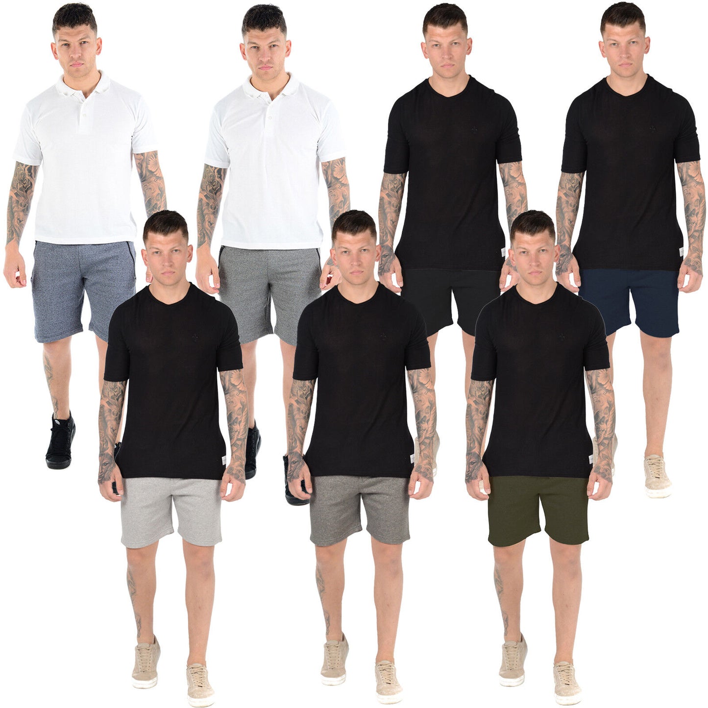 2 PACK MENS JOGGING SHORTS JERSEY FLEECE SWEAT BOTTOMS GYM RUNNING COMFY WORKOUT CASUAL SUMMER ACTIVEWEAR SHORTS