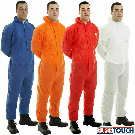SUPERTEX SMS DISPOSABLE OVERALL SUIT HOOD PAINT SPRAYING COVERALL FOOD PROCESS