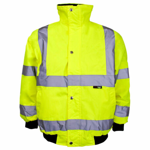 HI VIS BOMBER JACKET JUNIOR BOYS GIRLS KIDS HIGH VISIBILITY REFLECTIVE SAFETY
